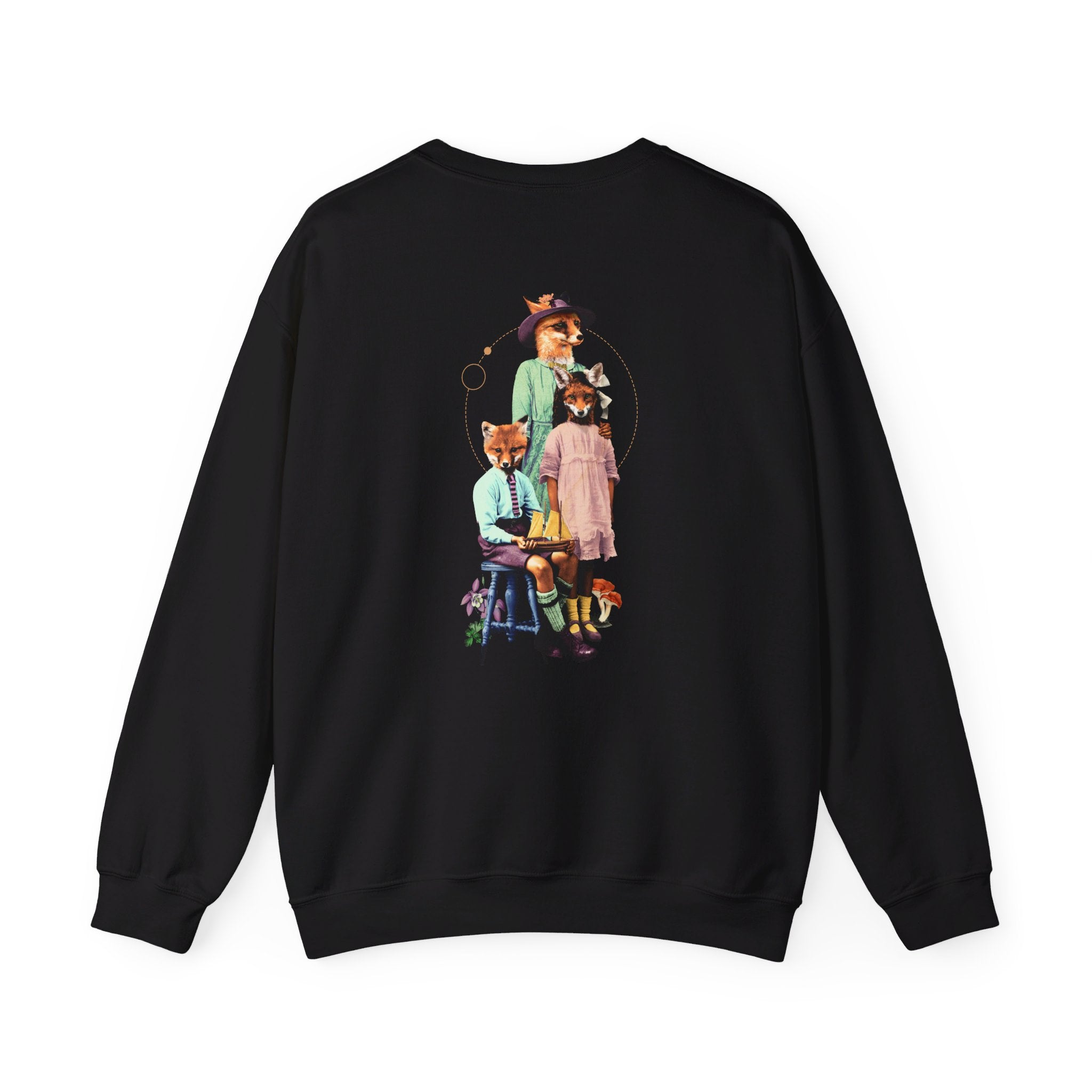 Family Fox - Animal Human - Back Design - Premium Unisex Heavy Blend™ Crewneck Sweatshirt