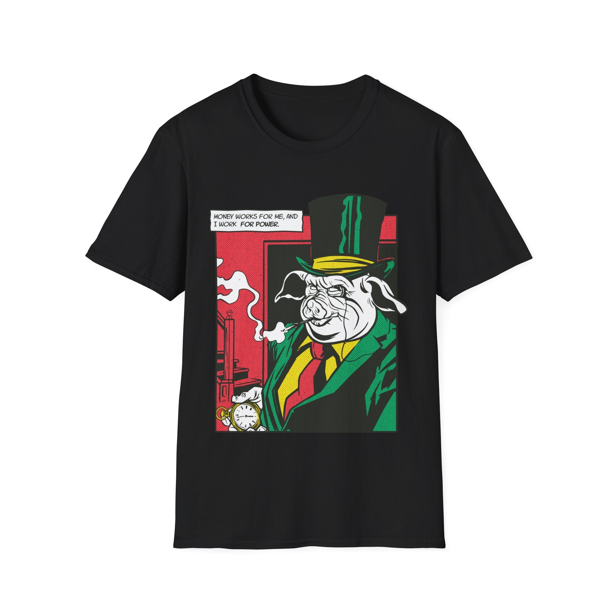 Pig Smoking - Comic Mafia - Unisex T-Shirt - Front Print