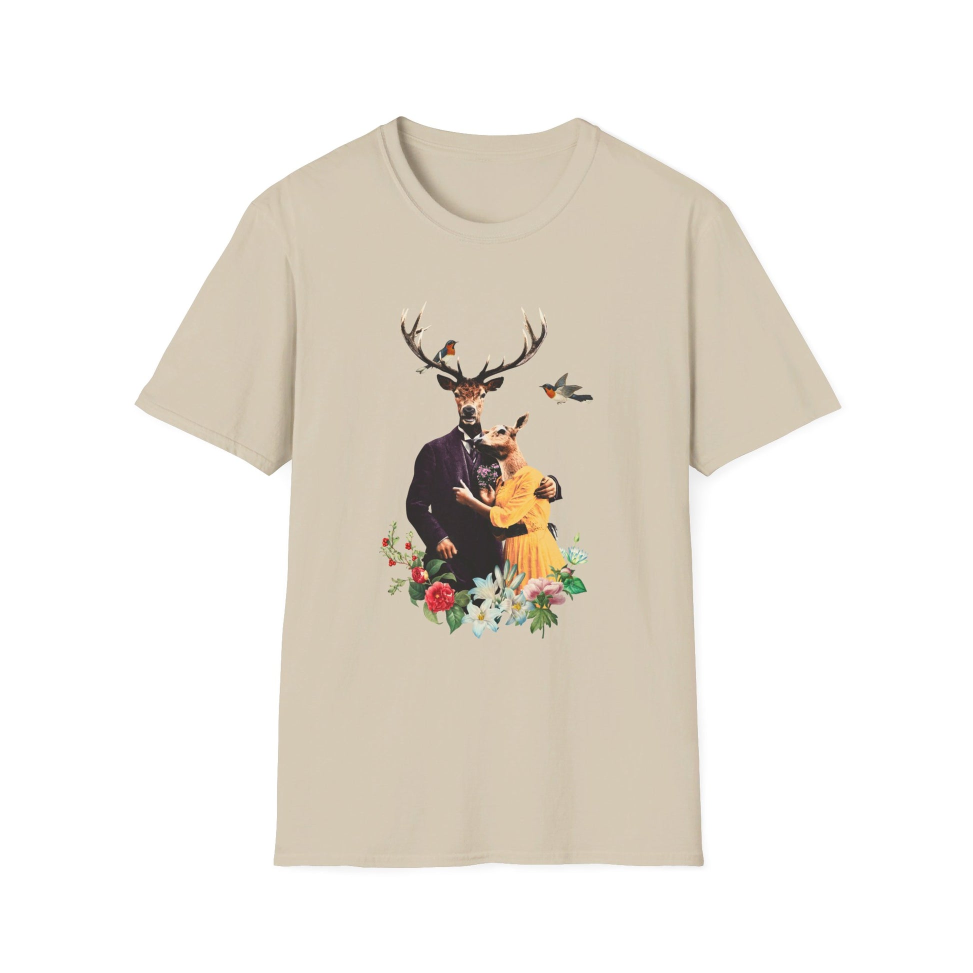 Deers Love - Animal Human - Front Design - Premium Bio Unisex T-Shirt - Pure Face Streetwear