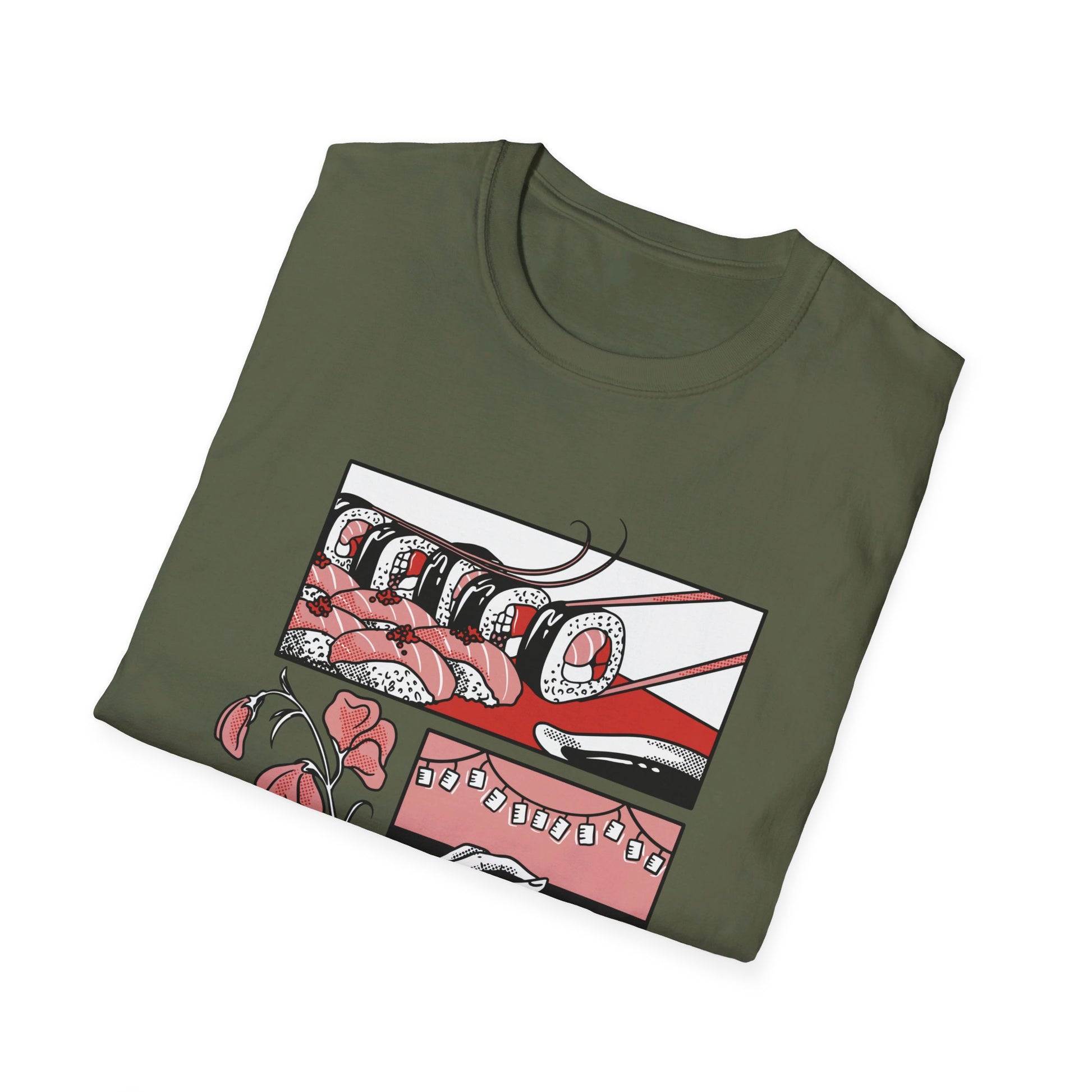 Japanese Sushi Food - Slice Of Life - Front Design - Premium Bio Unisex T-Shirt - Pure Face Streetwear