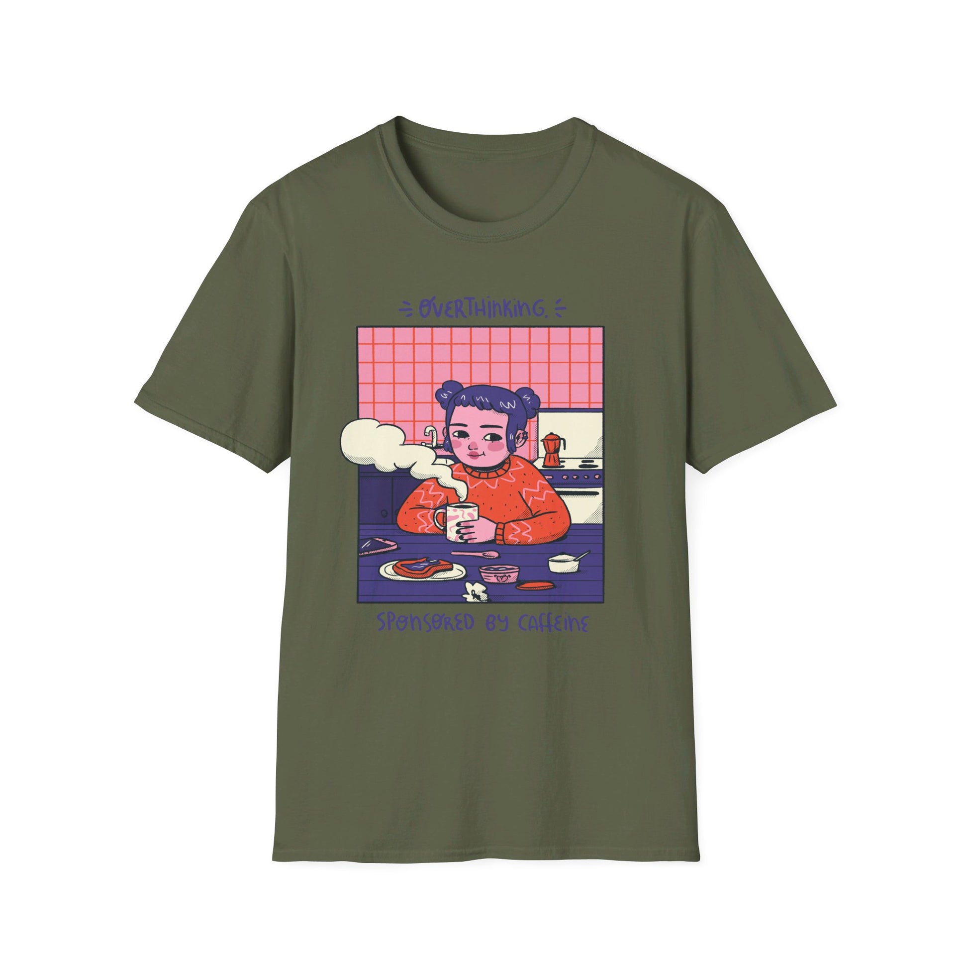 Girl with coffee - Cozy at Home - Front Design - Premium Bio Unisex T-Shirt - Pure Face Streetwear