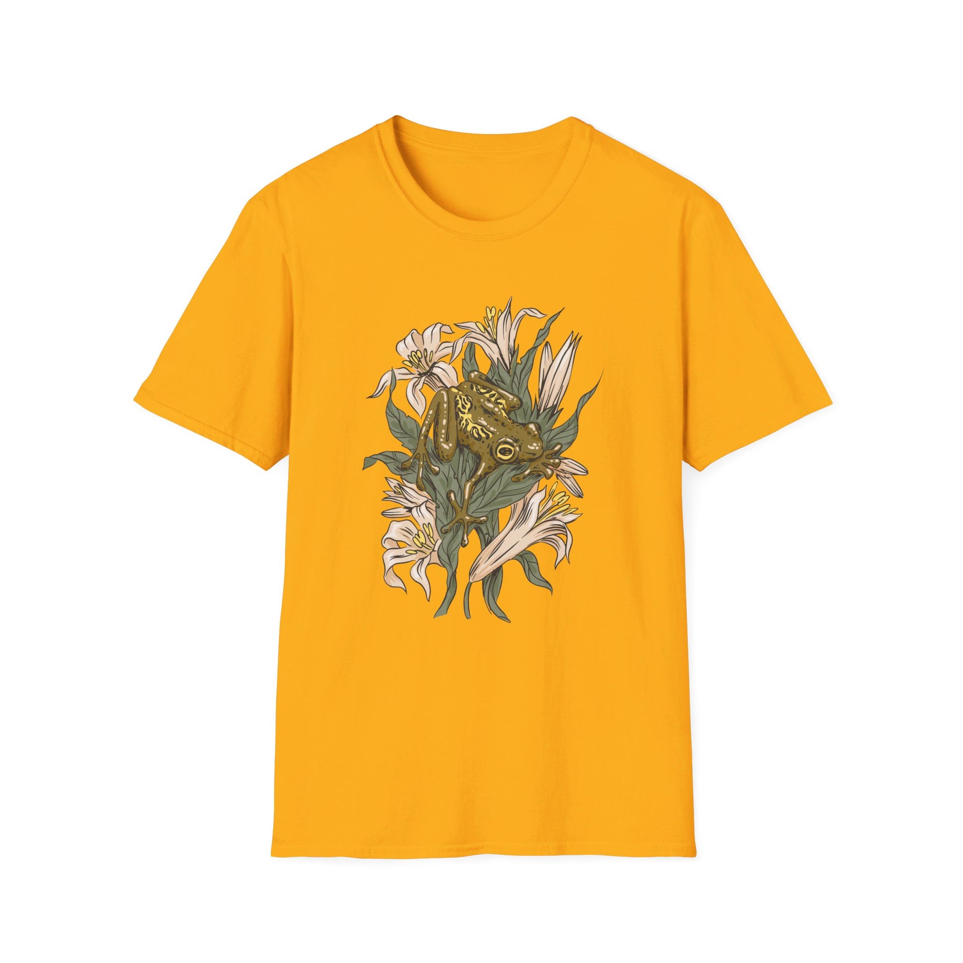 Frog Lilies - Animals In Nature - Front Design - Premium Bio Unisex T-Shirt - Pure Face Streetwear