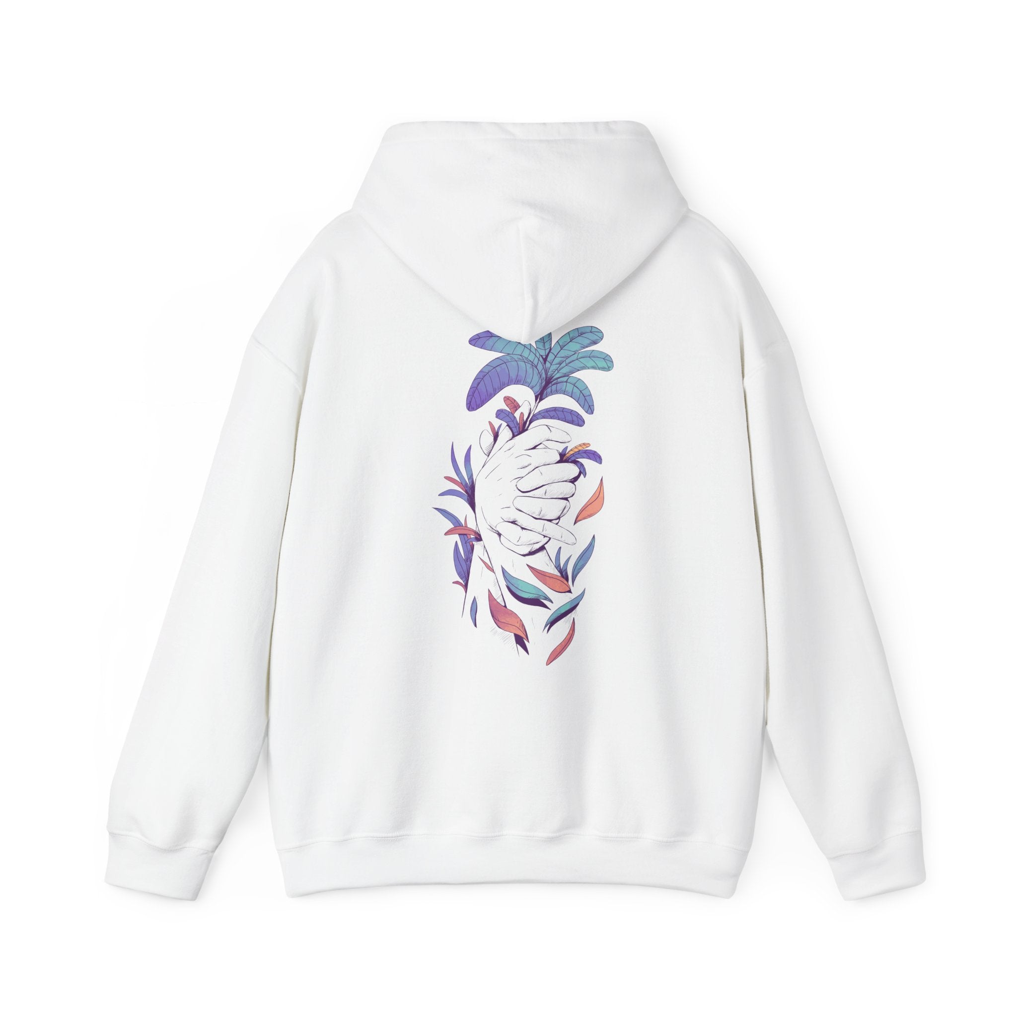 Holding Hands and Leaves - Floral Hands - Unisex Hoodie