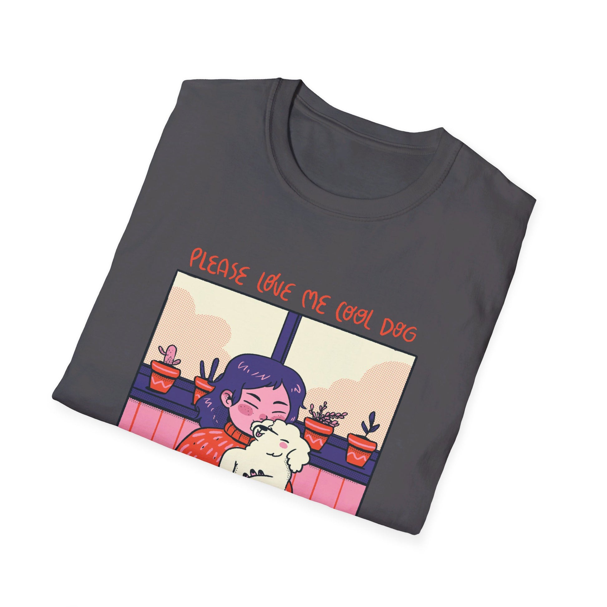 Girl and Dog cozy - Cozy at Home - Front Design - Premium Bio Unisex T-Shirt - Pure Face Streetwear