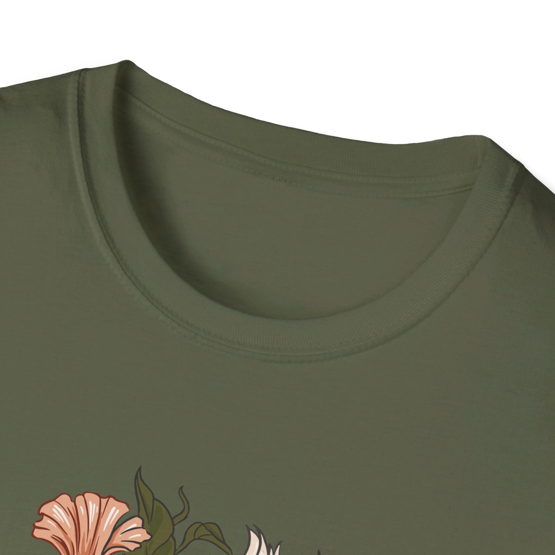 Hare Rabbit Ivy Flowers - Animals In Nature - Front Design - Premium Bio Unisex T-Shirt - Pure Face Streetwear