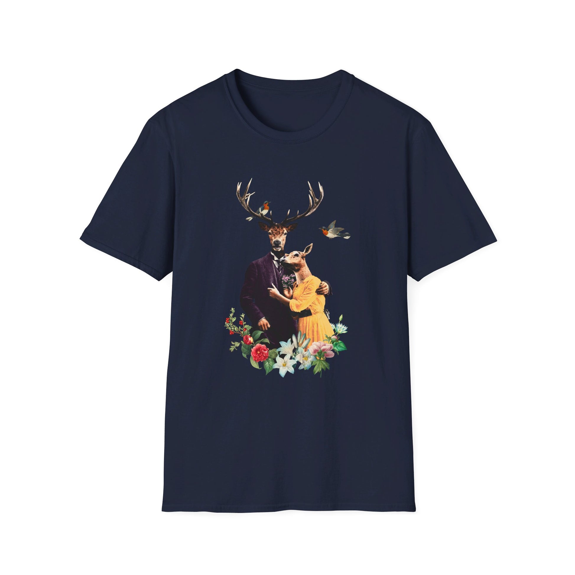 Deers Love - Animal Human - Front Design - Premium Bio Unisex T-Shirt - Pure Face Streetwear