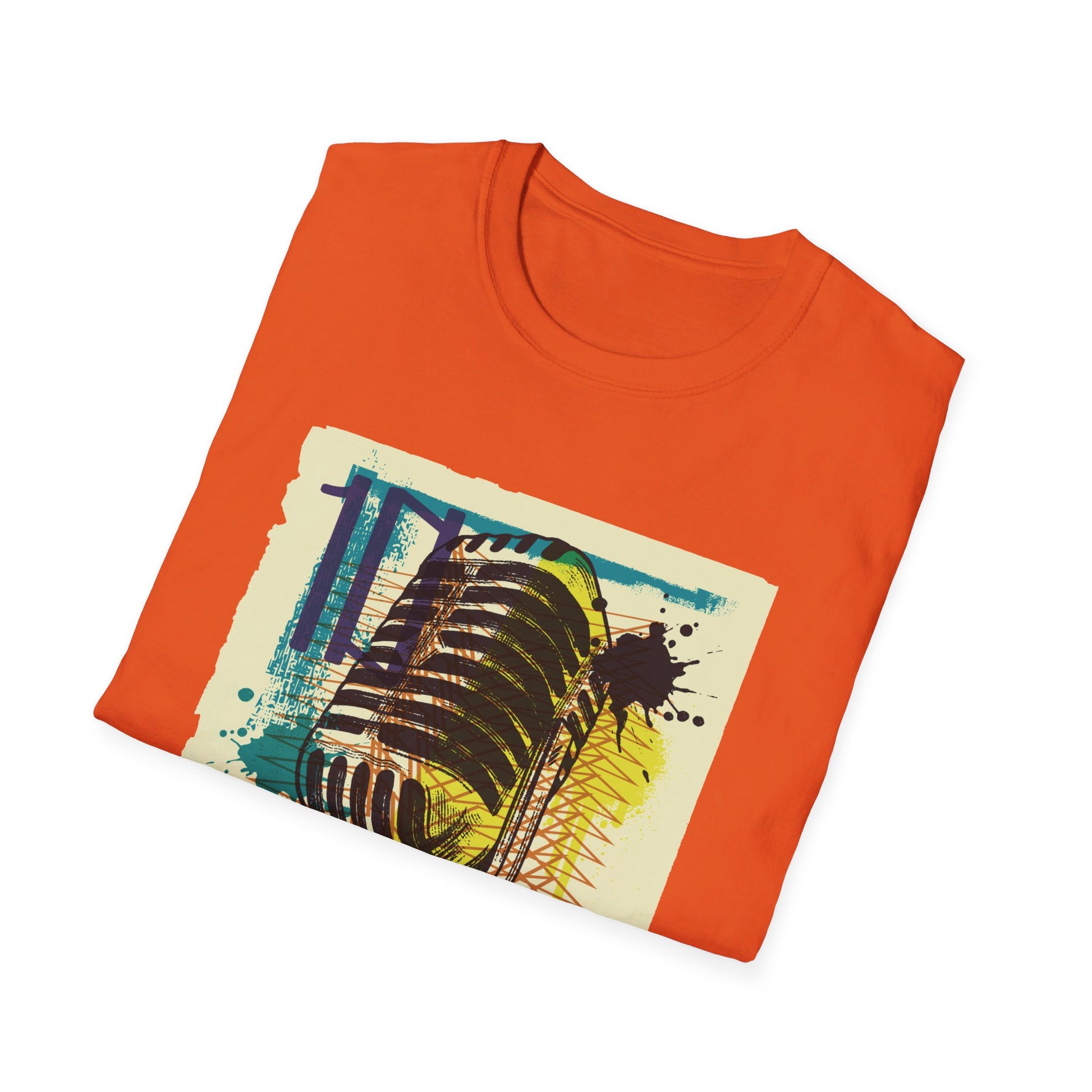 Old Microphone - Urban Graffiti - Front Design - Premium Bio Unisex T-Shirt - Pure Face Streetwear