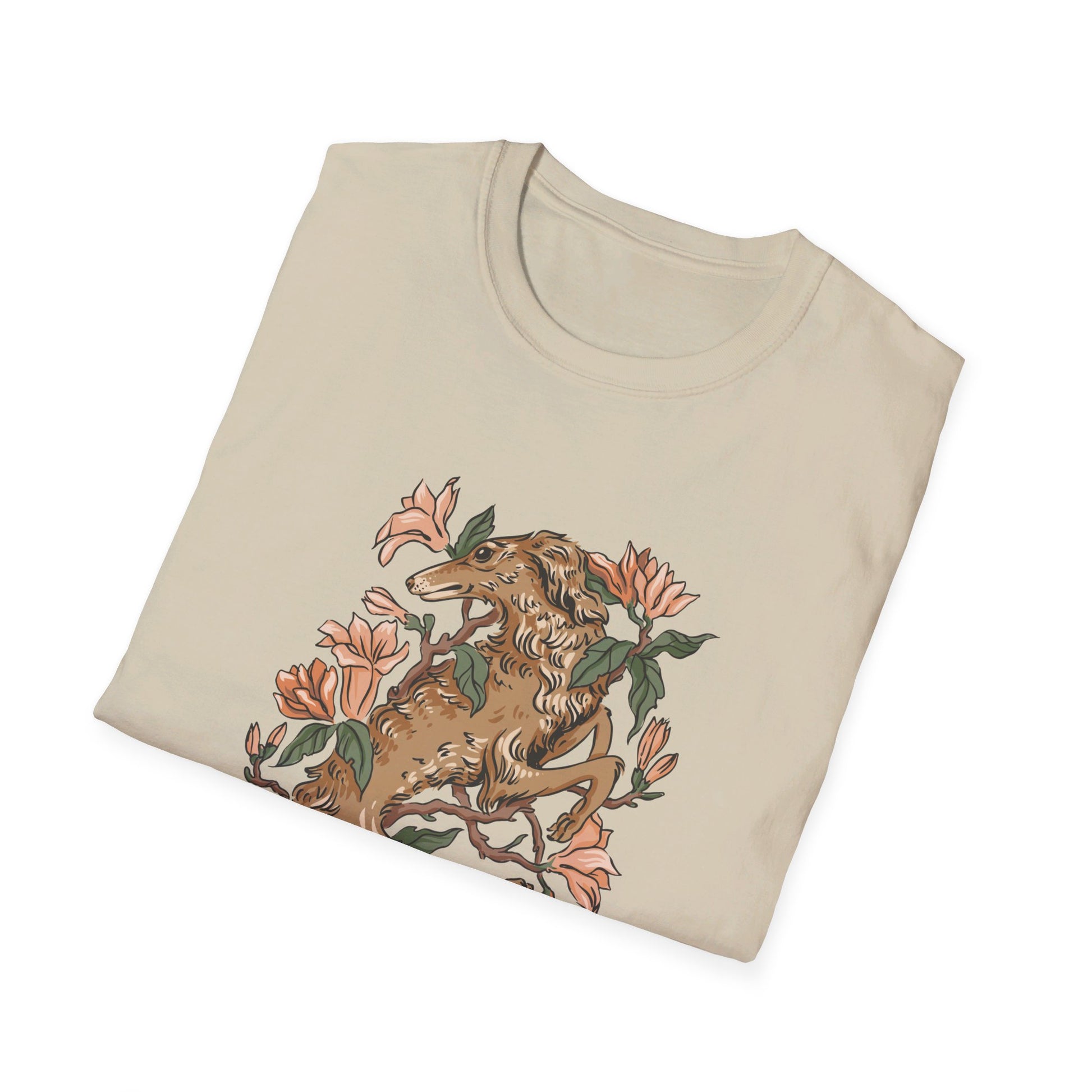 Greyhound Mangnolia - Animals In Nature - Front Design - Premium Bio Unisex T-Shirt - Pure Face Streetwear