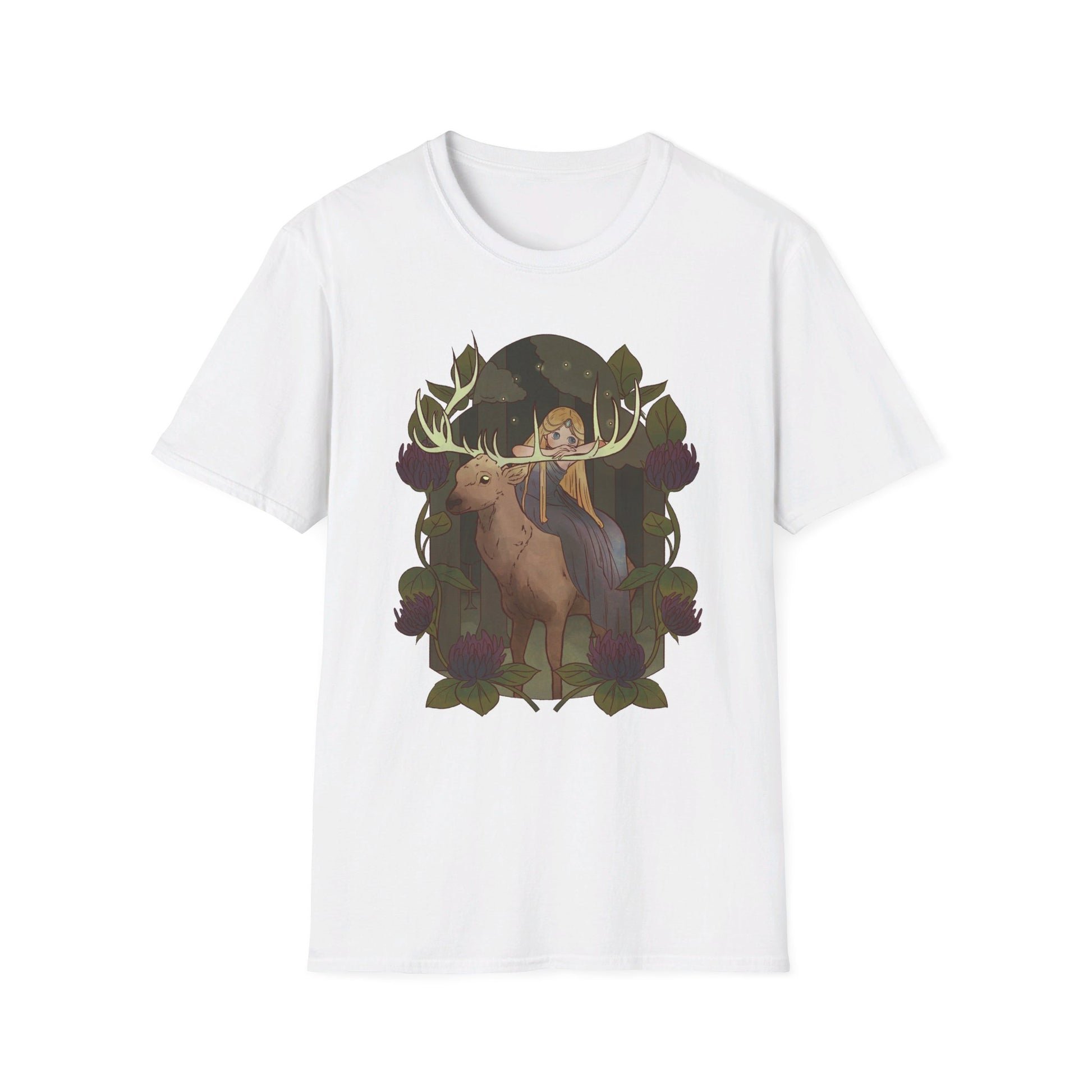 Deer and Fairy - Fairy Tail World - Front Design - Premium Bio Unisex T-Shirt - Pure Face Streetwear