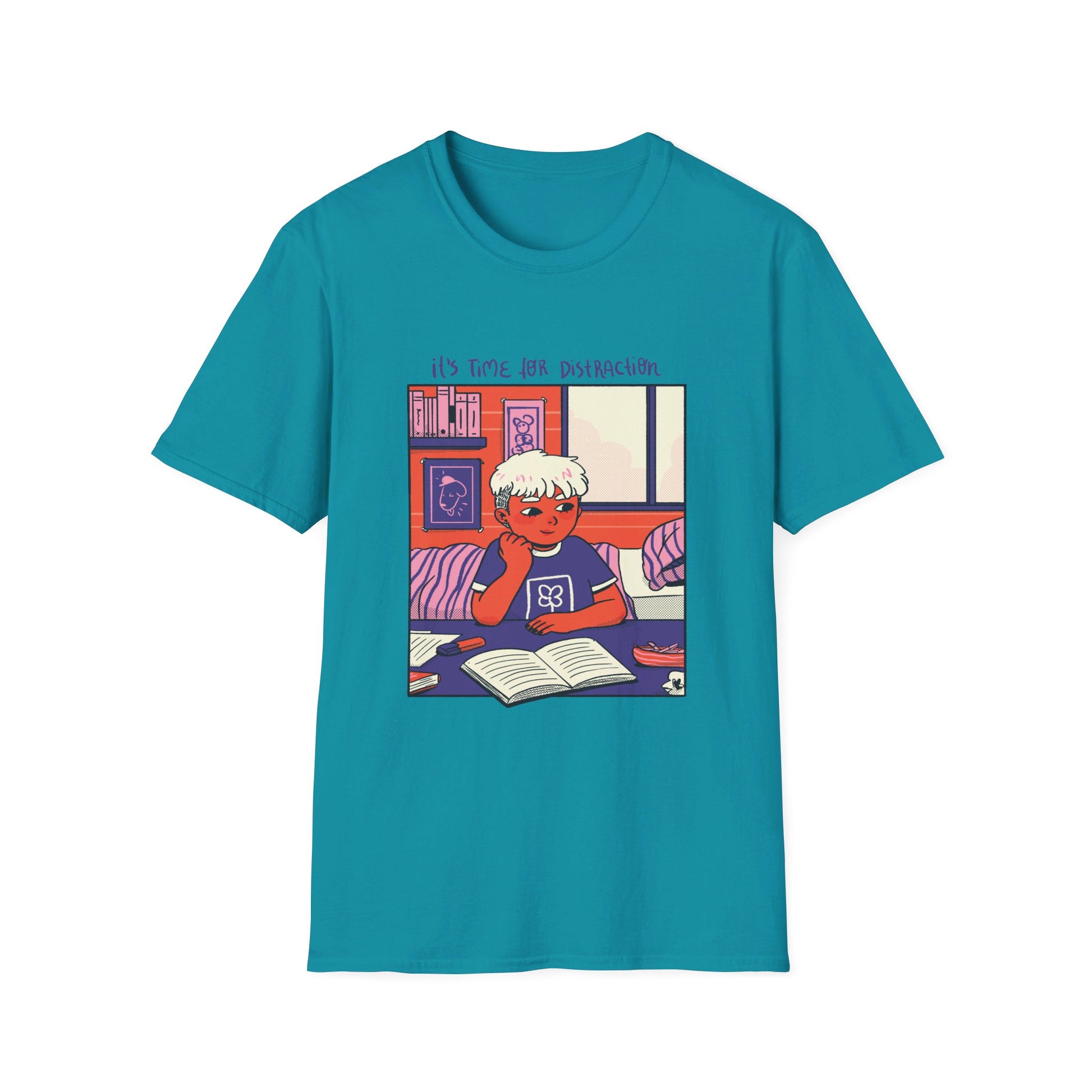 Girl learning - Cozy at Home - Front Design - Premium Bio Unisex T-Shirt - Pure Face Streetwear