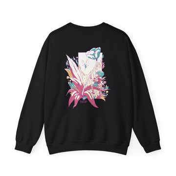 Tulip - Flowers with Fairies - Back Design - Premium Unisex Heavy Blend™ Crewneck Sweatshirt