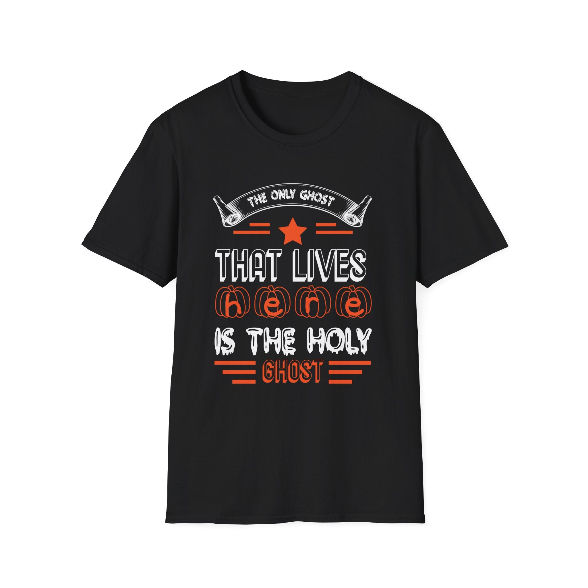 The only Ghost that lives here is the holy Ghost - Halloween - Front Design - Premium Bio Unisex T-Shirt