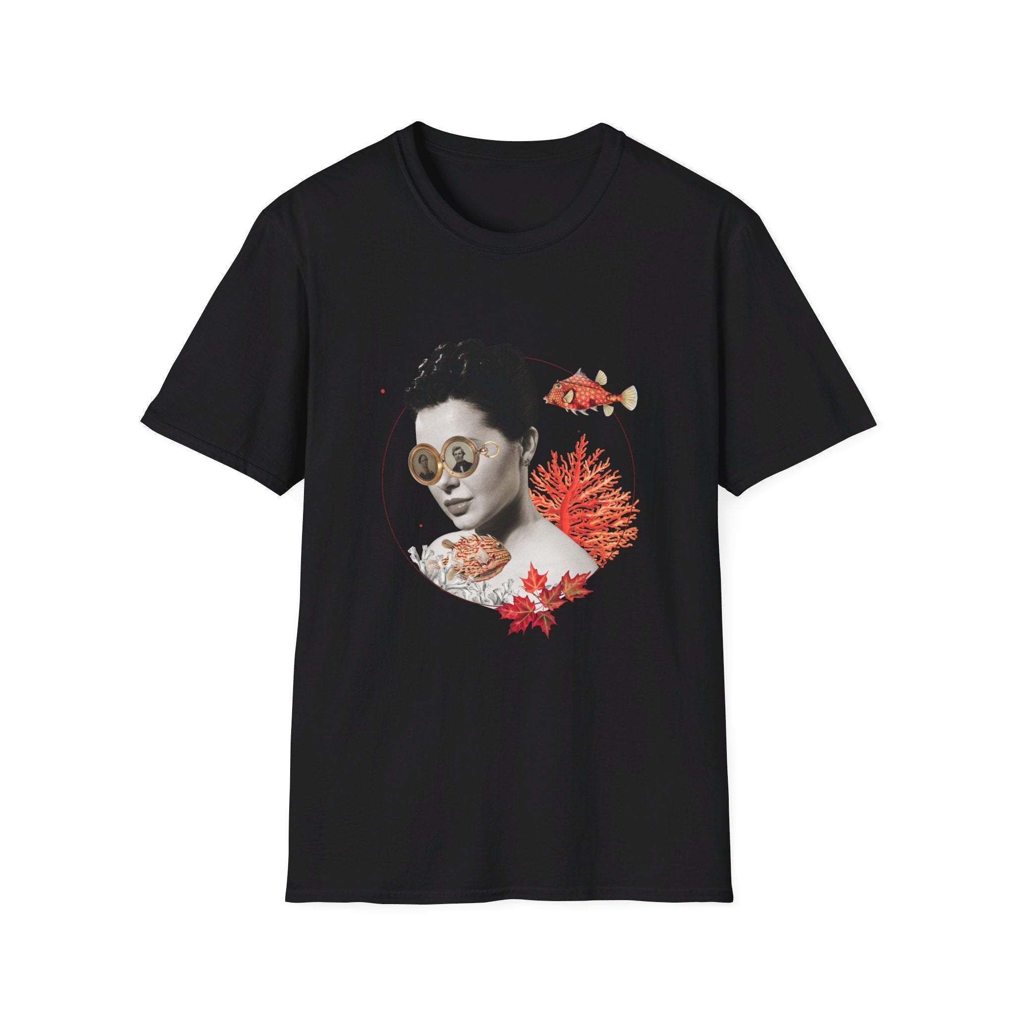 Fish Woman - Quirky Collage - Front Design - Premium Bio Unisex T-Shirt