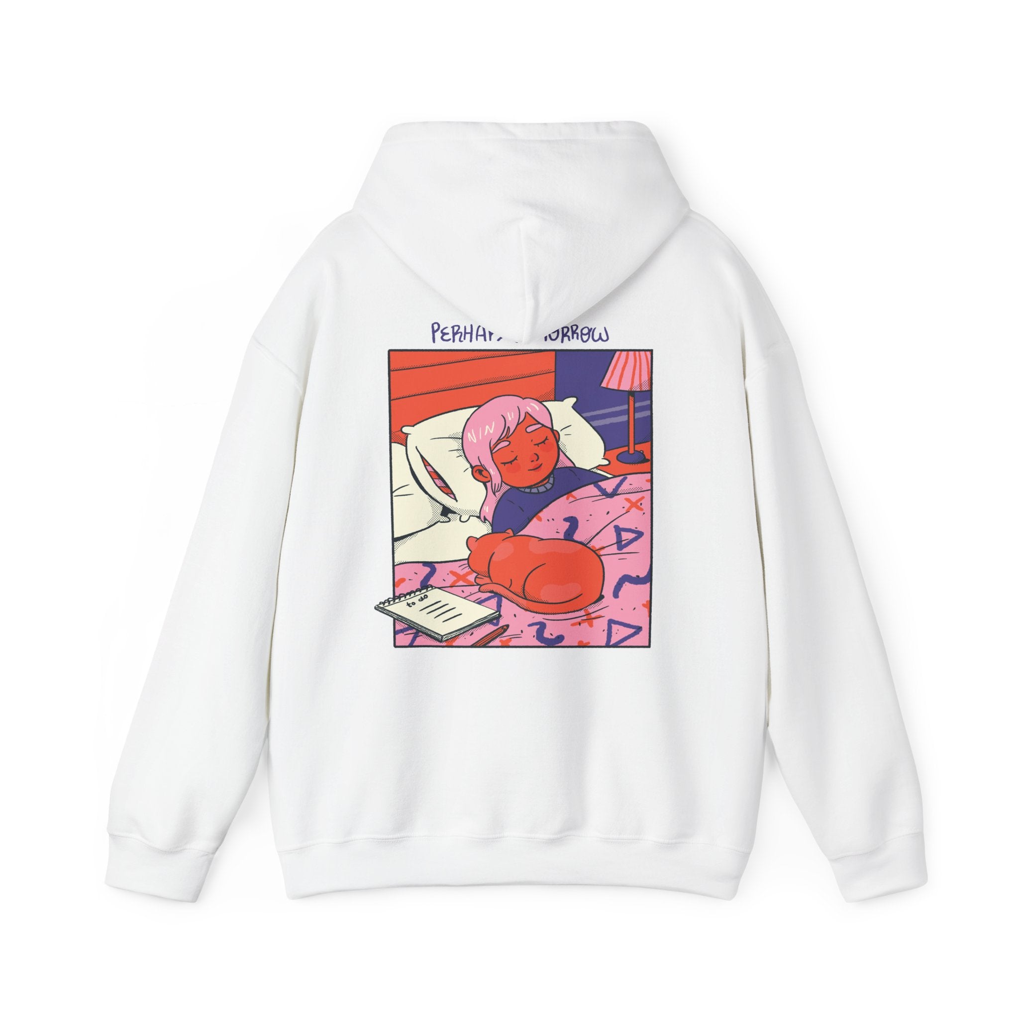 Girl and Cat sleeping cozy - Cozy at Home - Unisex Hoodie