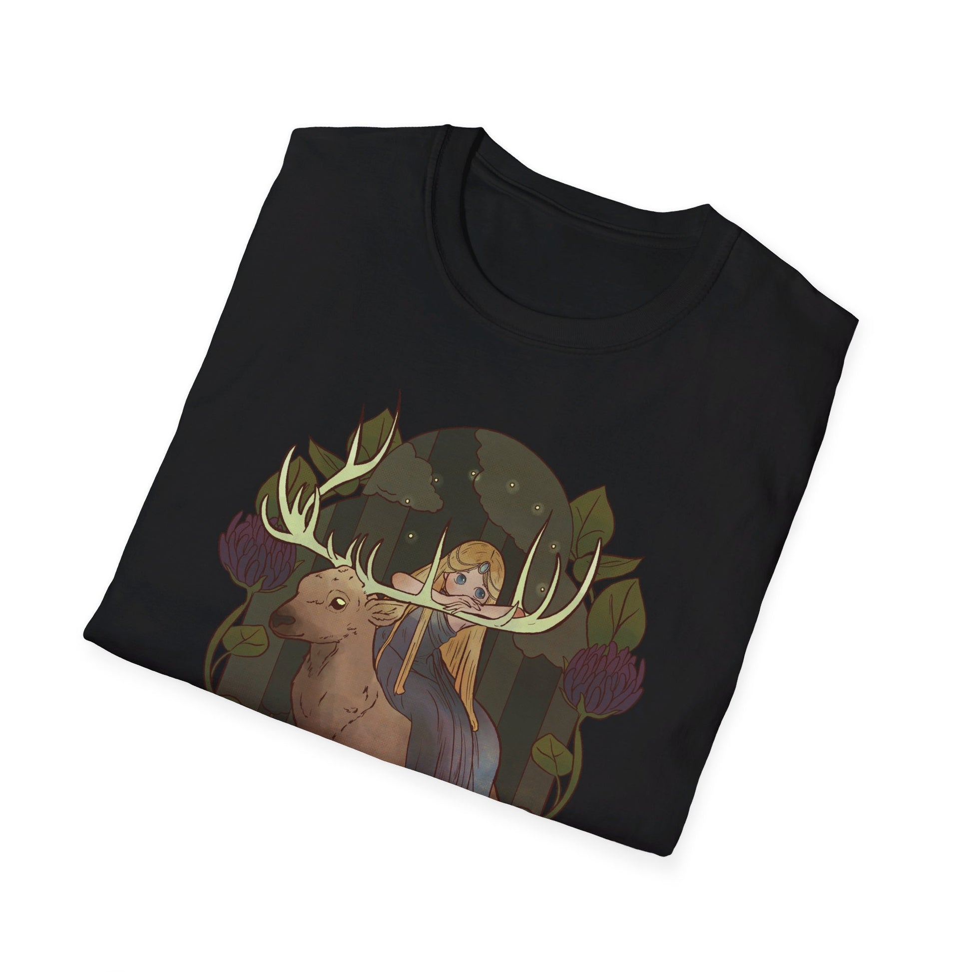 Deer and Fairy - Fairy Tail World - Front Design - Premium Bio Unisex T-Shirt - Pure Face Streetwear