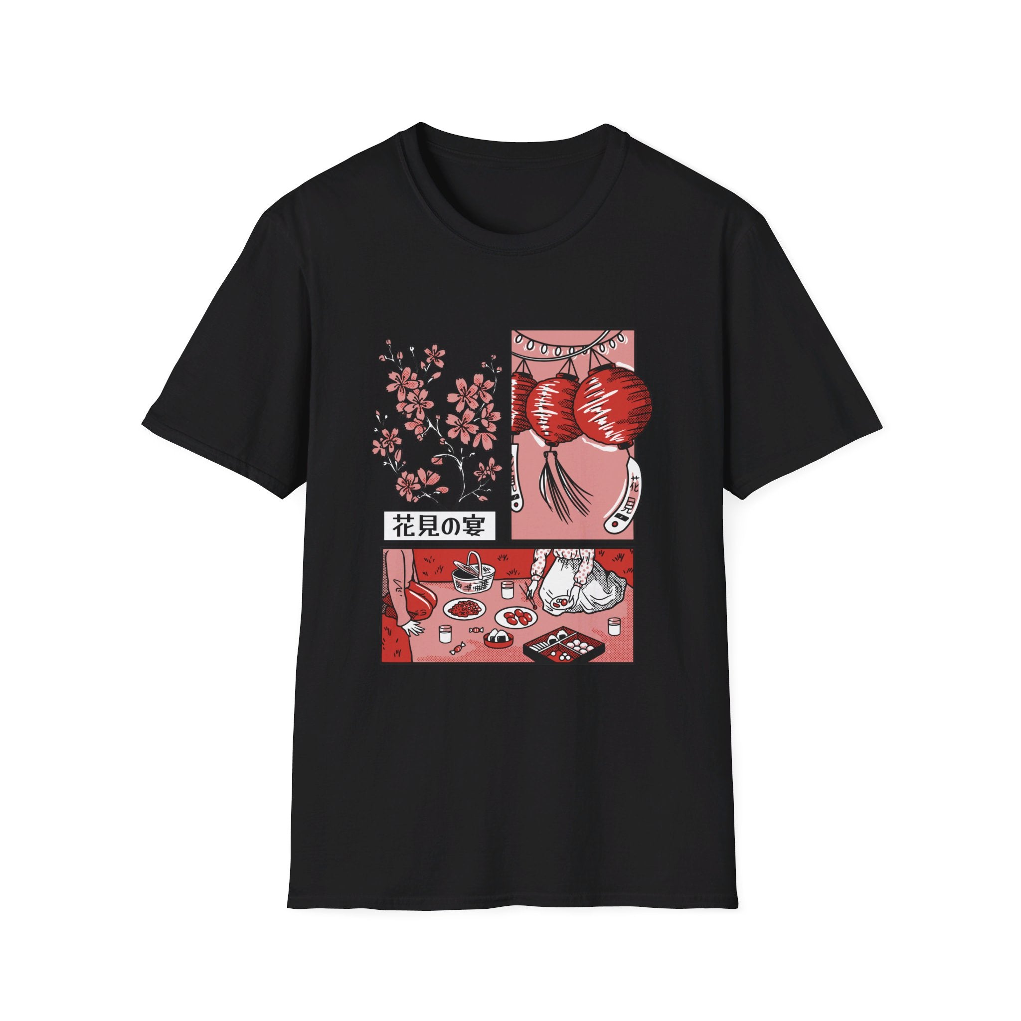 Japanese Cherry Blossom Picnic - Slice Of Life - Front Design - Premium Bio Unisex T-Shirt - Pure Face Streetwear