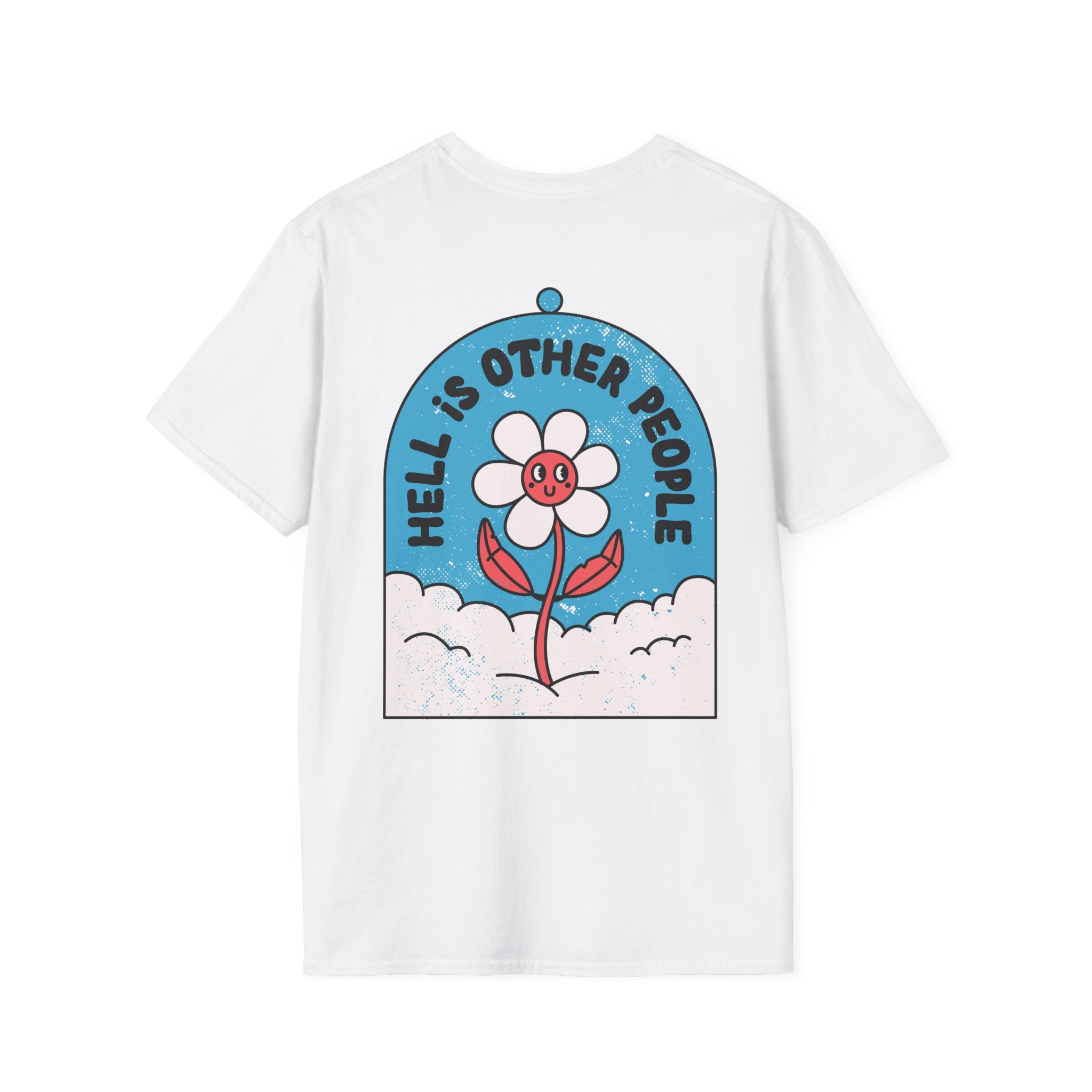 Hell is other People - Antisocial Retro - Unisex T-Shirt - Back Print