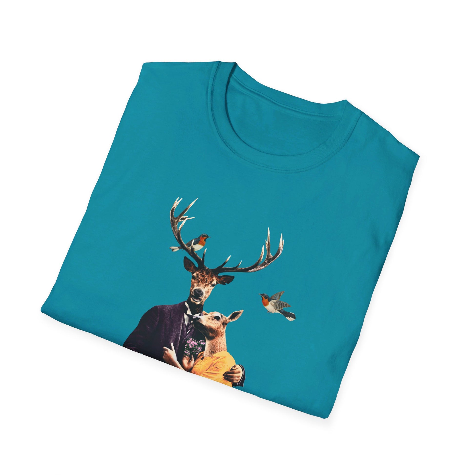 Deers Love - Animal Human - Front Design - Premium Bio Unisex T-Shirt - Pure Face Streetwear