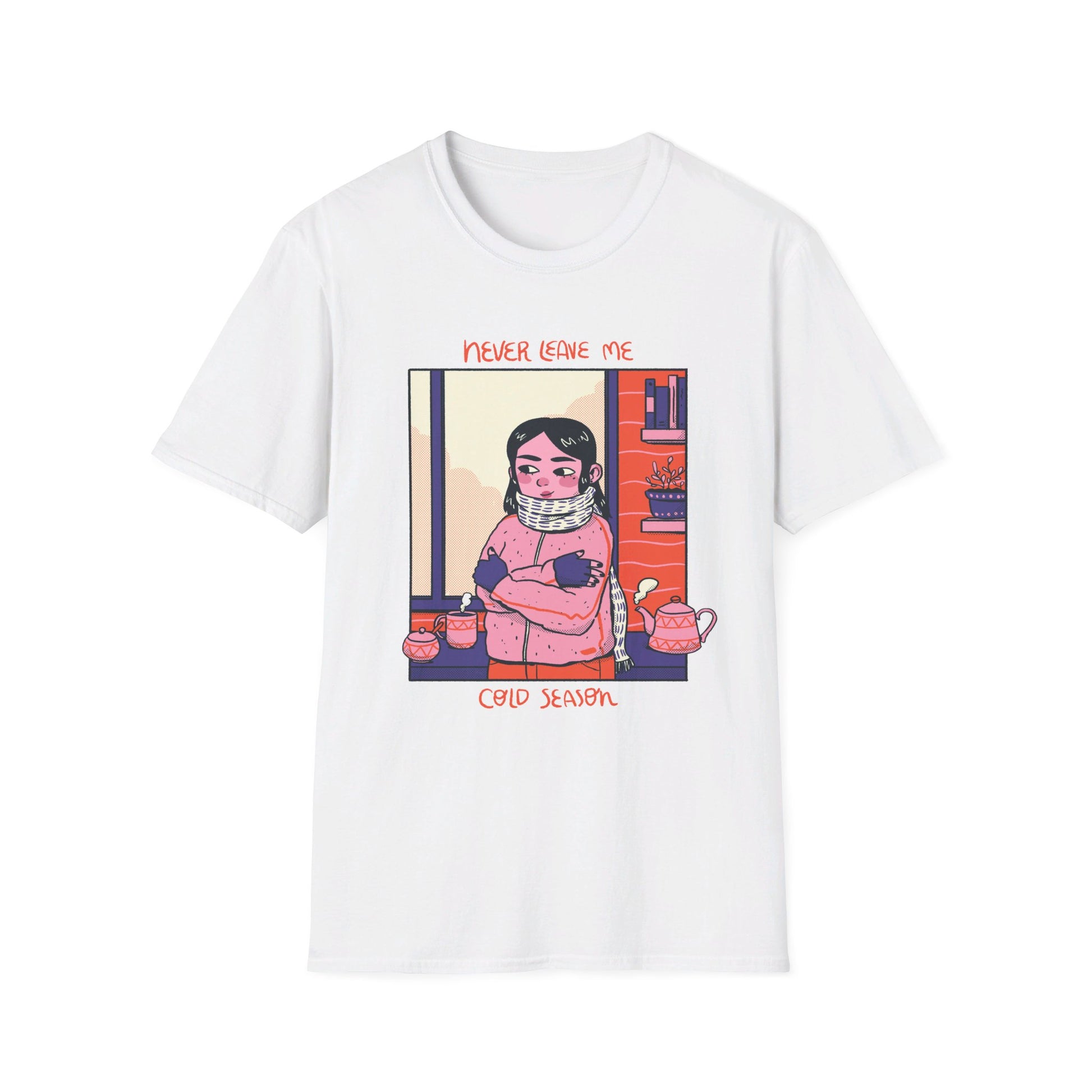 Girl in Winter Clothes - Cozy at Home - Front Design - Premium Bio Unisex T-Shirt - Pure Face Streetwear