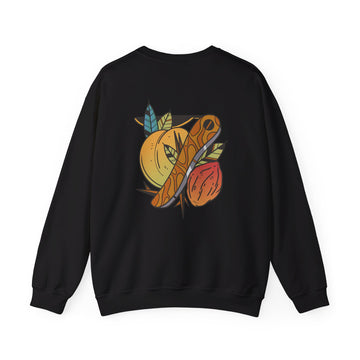 Peach Tattoo - Old School Tattoo - Back Design - Premium Unisex Heavy Blend™ Crewneck Sweatshirt