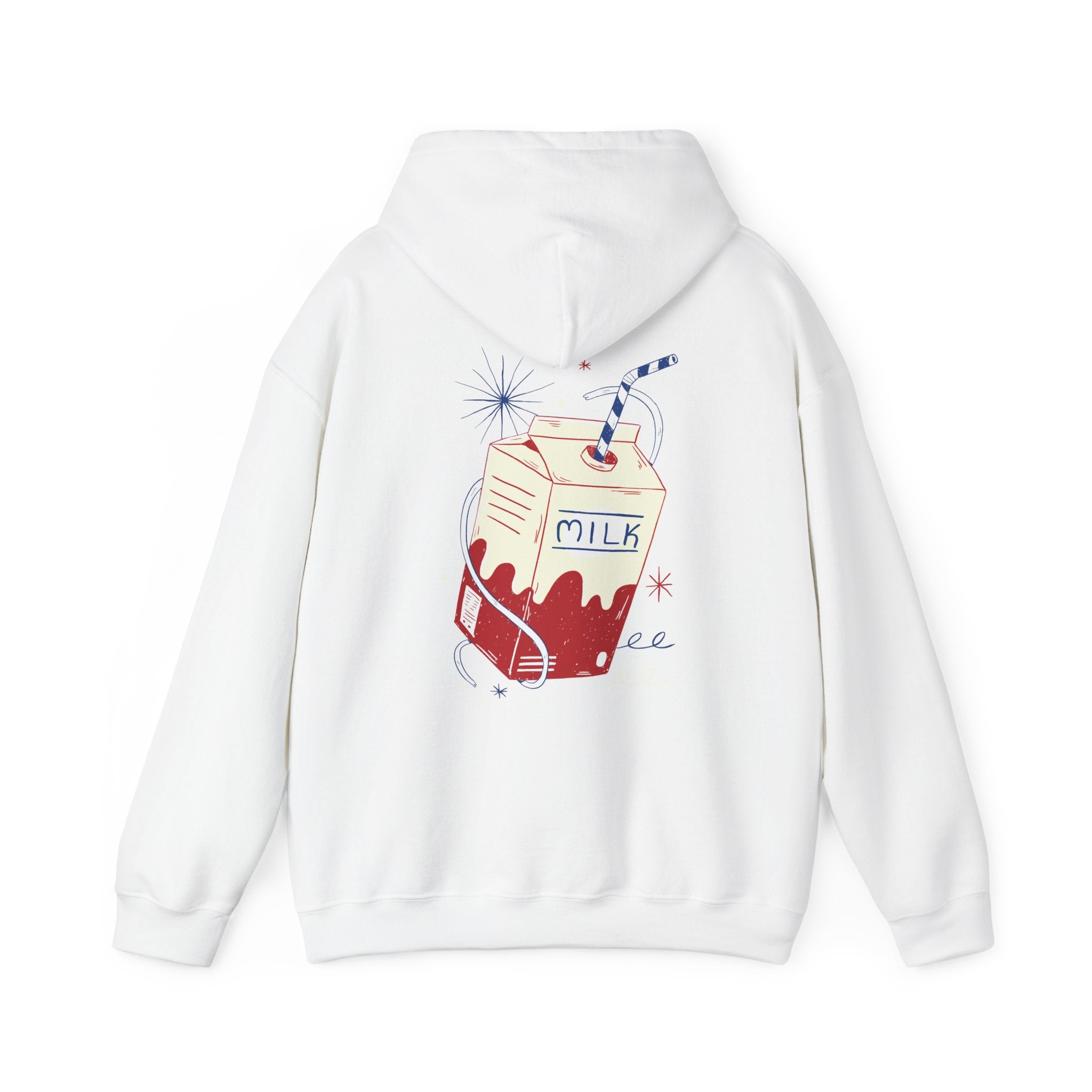 Milk Drink - Retro Doodled Food - Unisex Hoodie