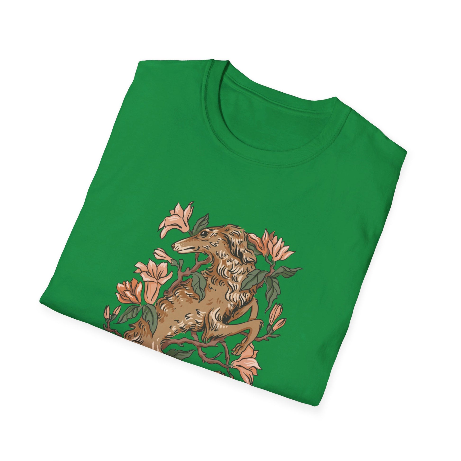 Greyhound Mangnolia - Animals In Nature - Front Design - Premium Bio Unisex T-Shirt - Pure Face Streetwear