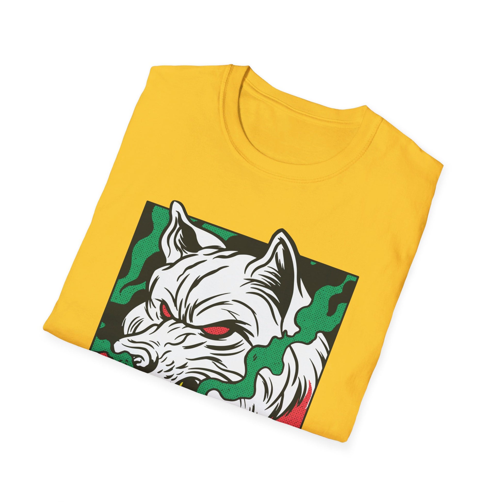 Smoking Wolf - Comic Mafia - Front Design - Premium Bio Unisex T-Shirt - Pure Face Streetwear