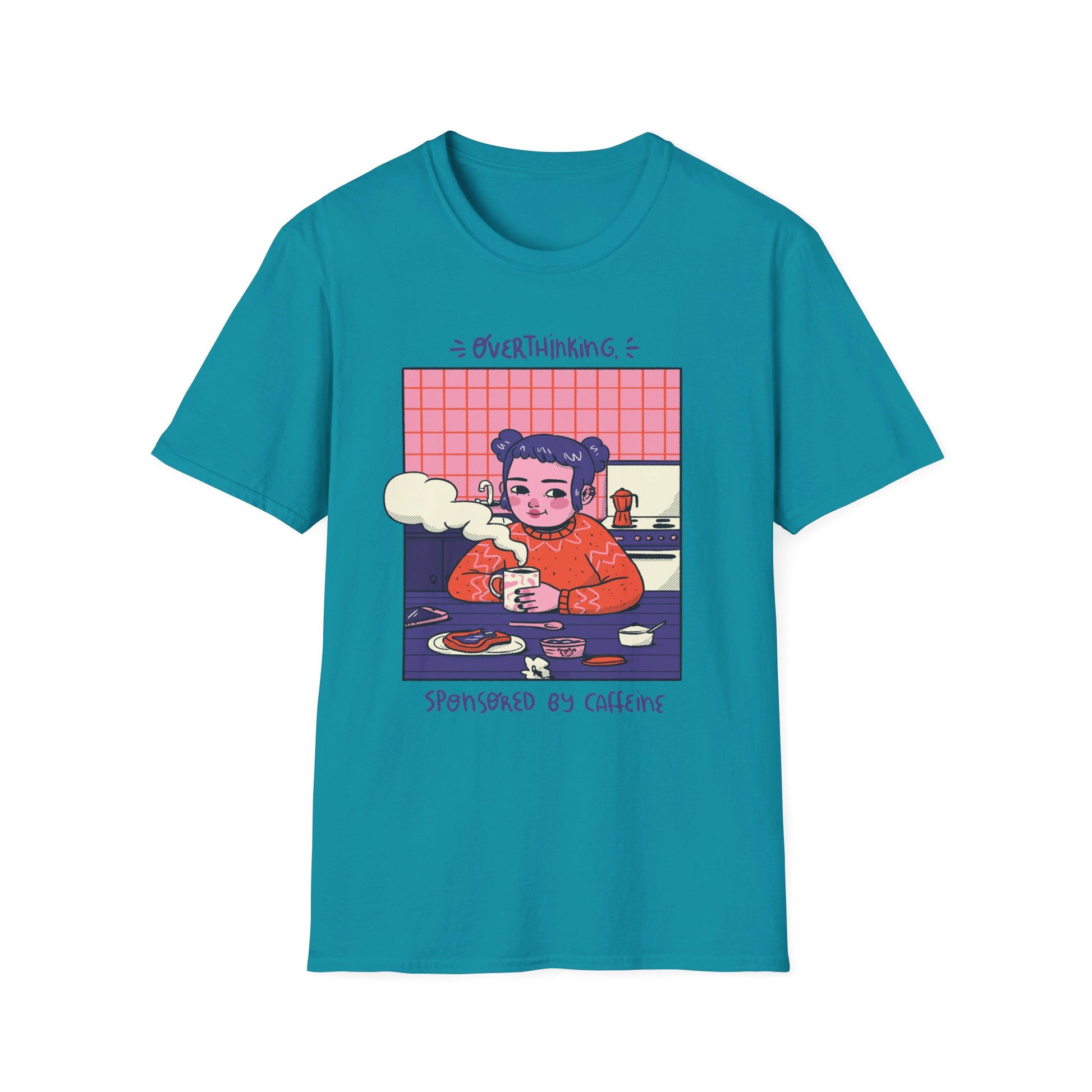 Girl with coffee - Cozy at Home - Front Design - Premium Bio Unisex T-Shirt - Pure Face Streetwear