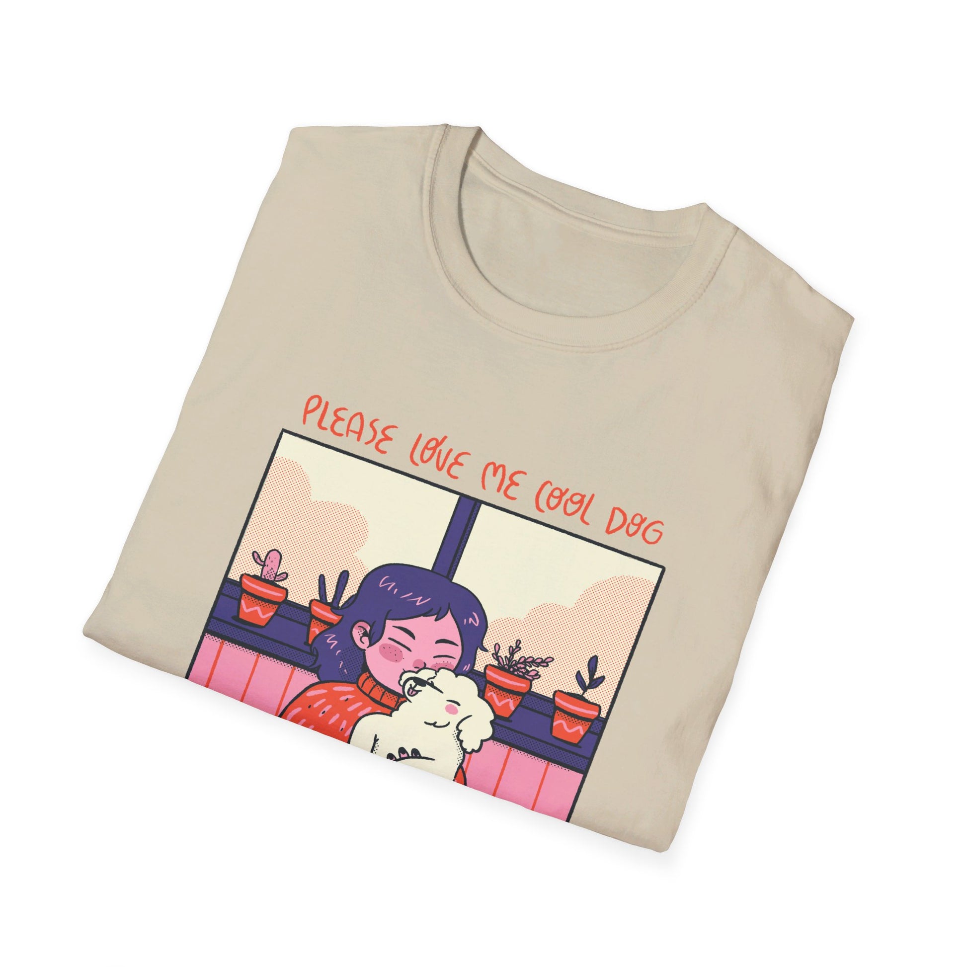 Girl and Dog cozy - Cozy at Home - Front Design - Premium Bio Unisex T-Shirt - Pure Face Streetwear