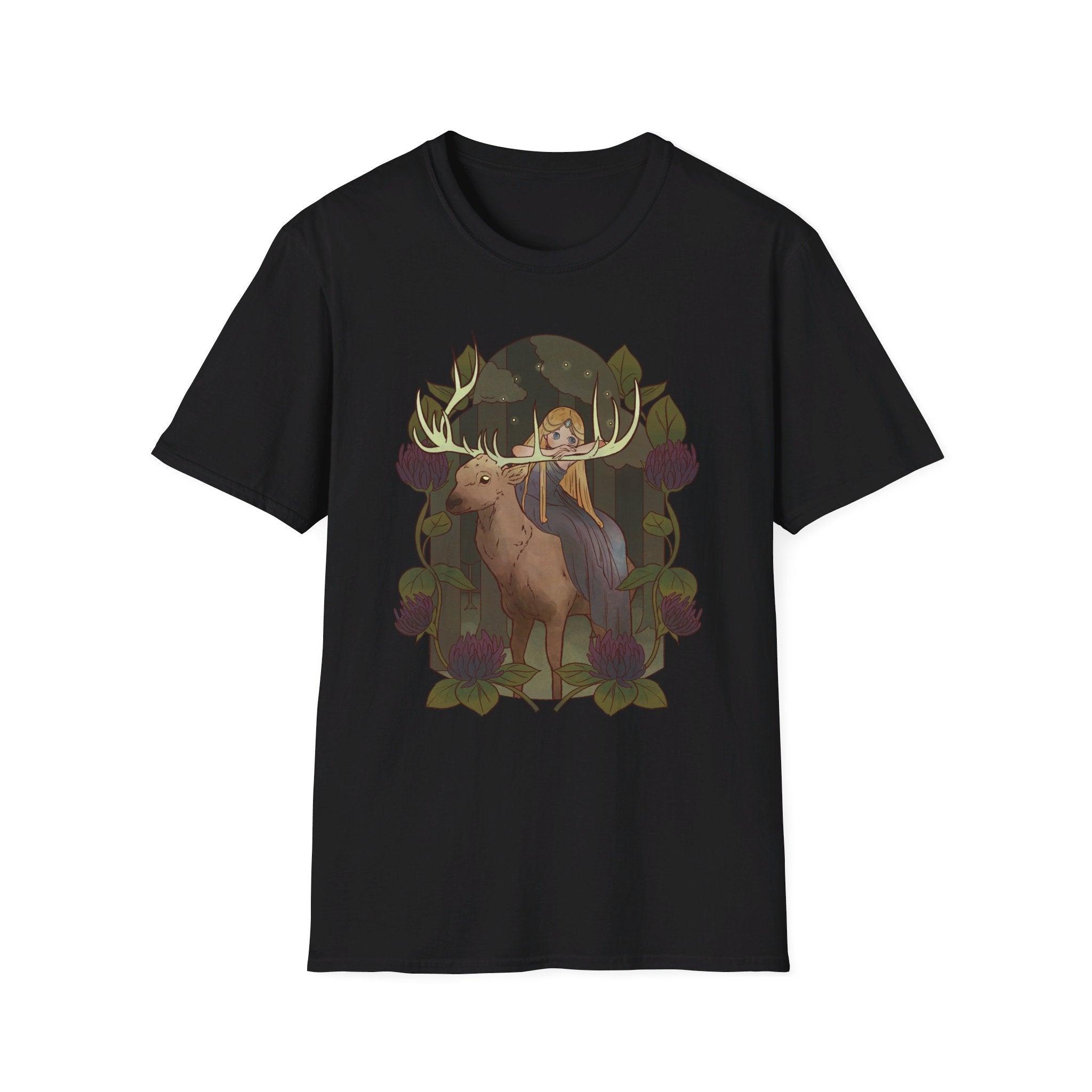 Deer and Fairy - Fairy Tail World - Front Design - Premium Bio Unisex T-Shirt - Pure Face Streetwear