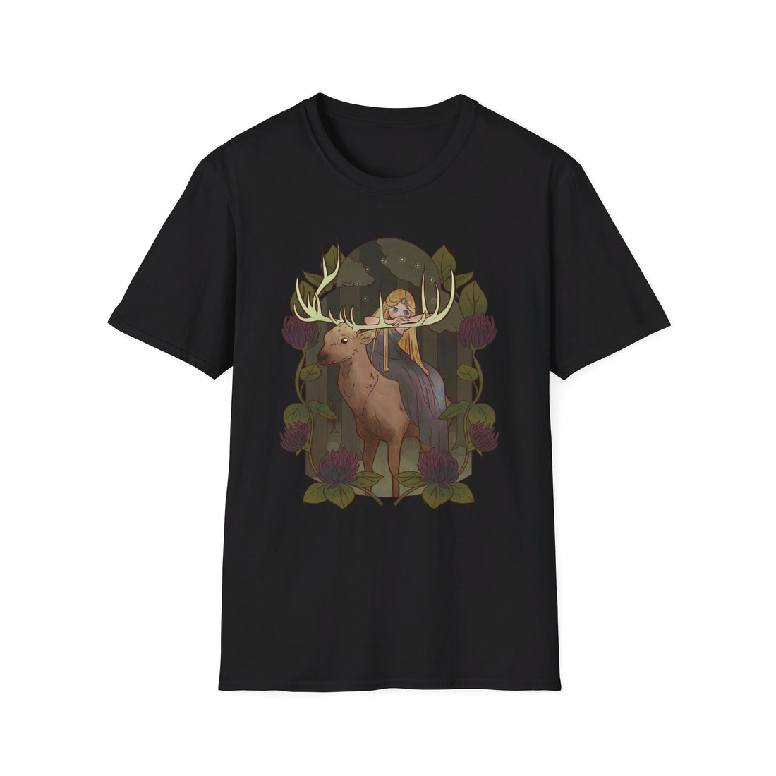 Deer and Fairy - Fairy Tail World - Front Design - Premium Bio Unisex T-Shirt - Pure Face Streetwear