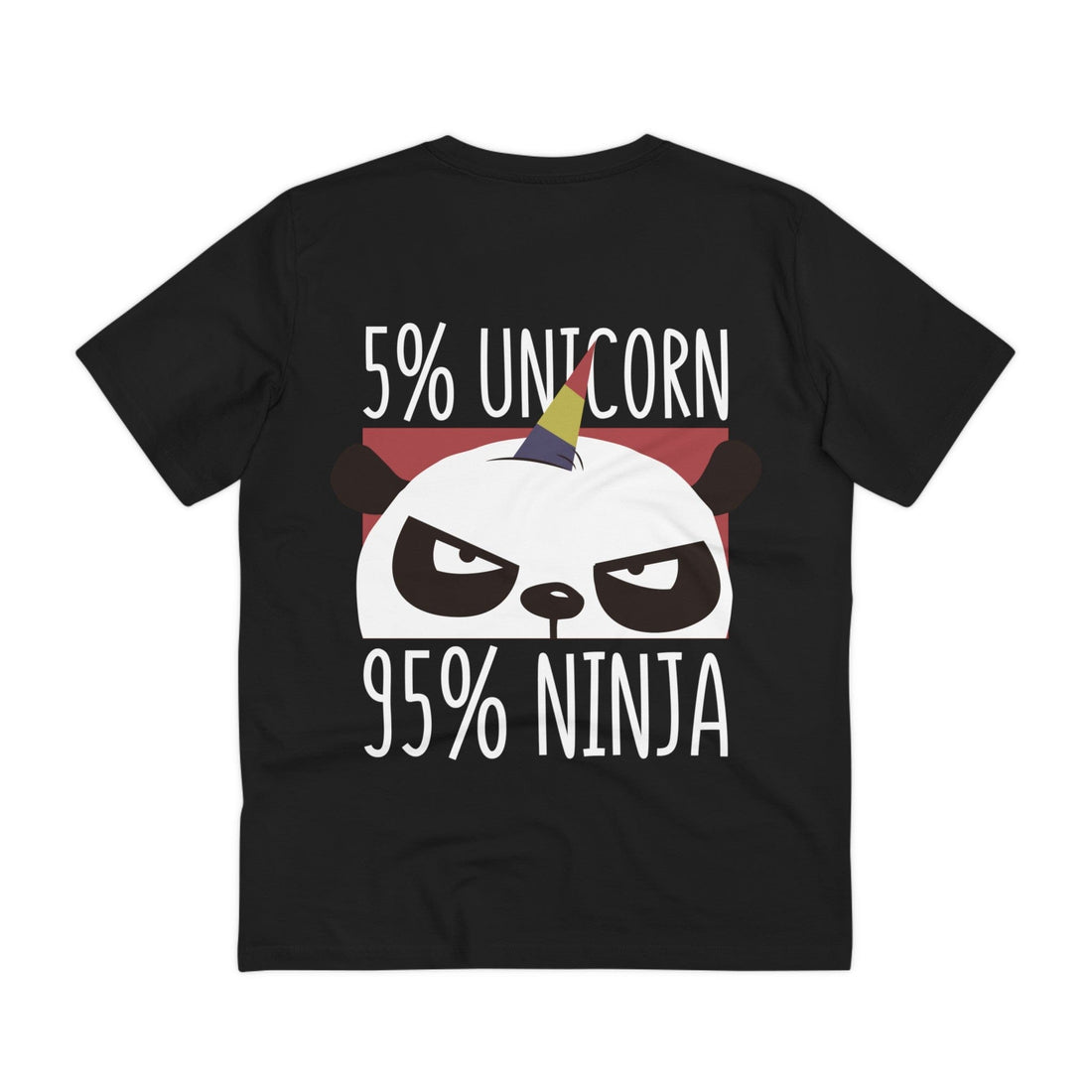 Printify T-Shirt Black / 2XS 5% Unicorn 95% Ninja - Unicorn World - Back Design