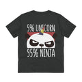 Printify T-Shirt Dark Heather Grey / 2XS 5% Unicorn 95% Ninja - Unicorn World - Back Design