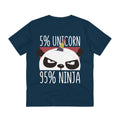 Printify T-Shirt French Navy / 2XS 5% Unicorn 95% Ninja - Unicorn World - Back Design