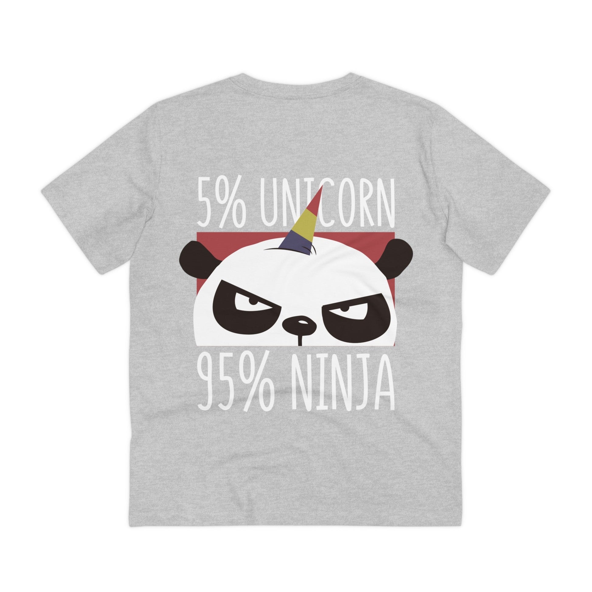 Printify T-Shirt Heather Grey / 2XS 5% Unicorn 95% Ninja - Unicorn World - Back Design