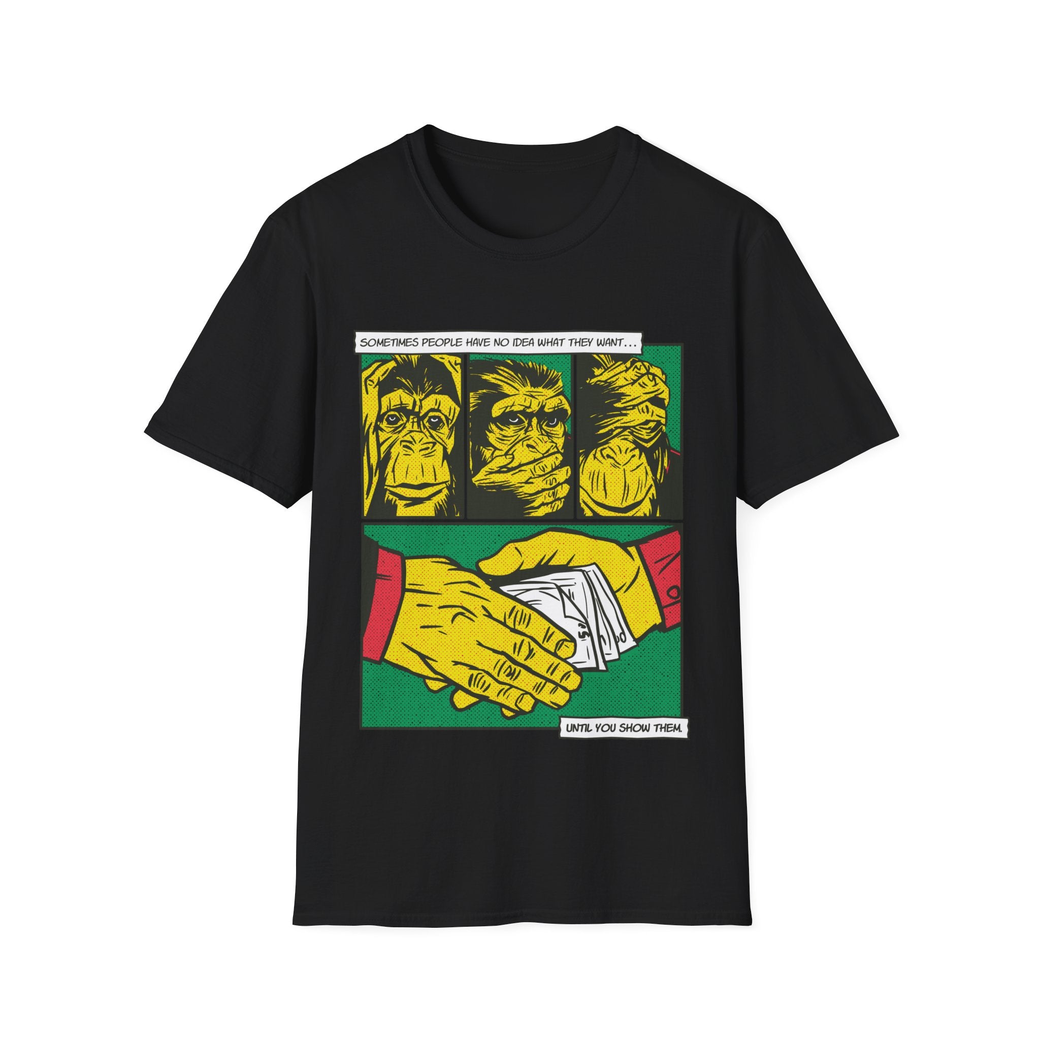 Three Monkeys - Comic Mafia - Unisex T-Shirt - Front Print