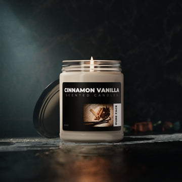 Cinnamon Vanilla - Hand-Poured Scented Soy Wax Candle 9oz