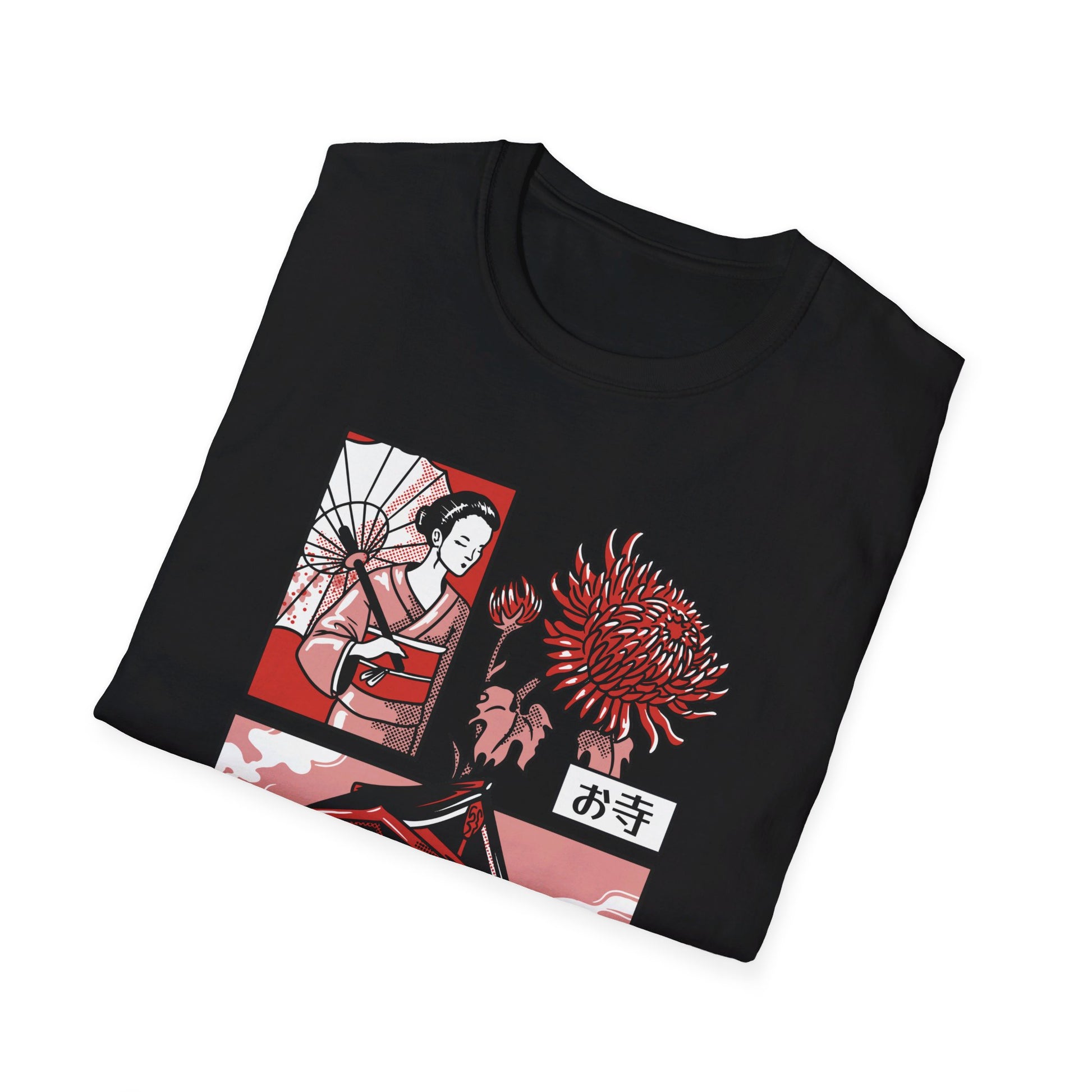 Japanese Temple Geisha - Slice Of Life - Front Design - Premium Bio Unisex T-Shirt - Pure Face Streetwear