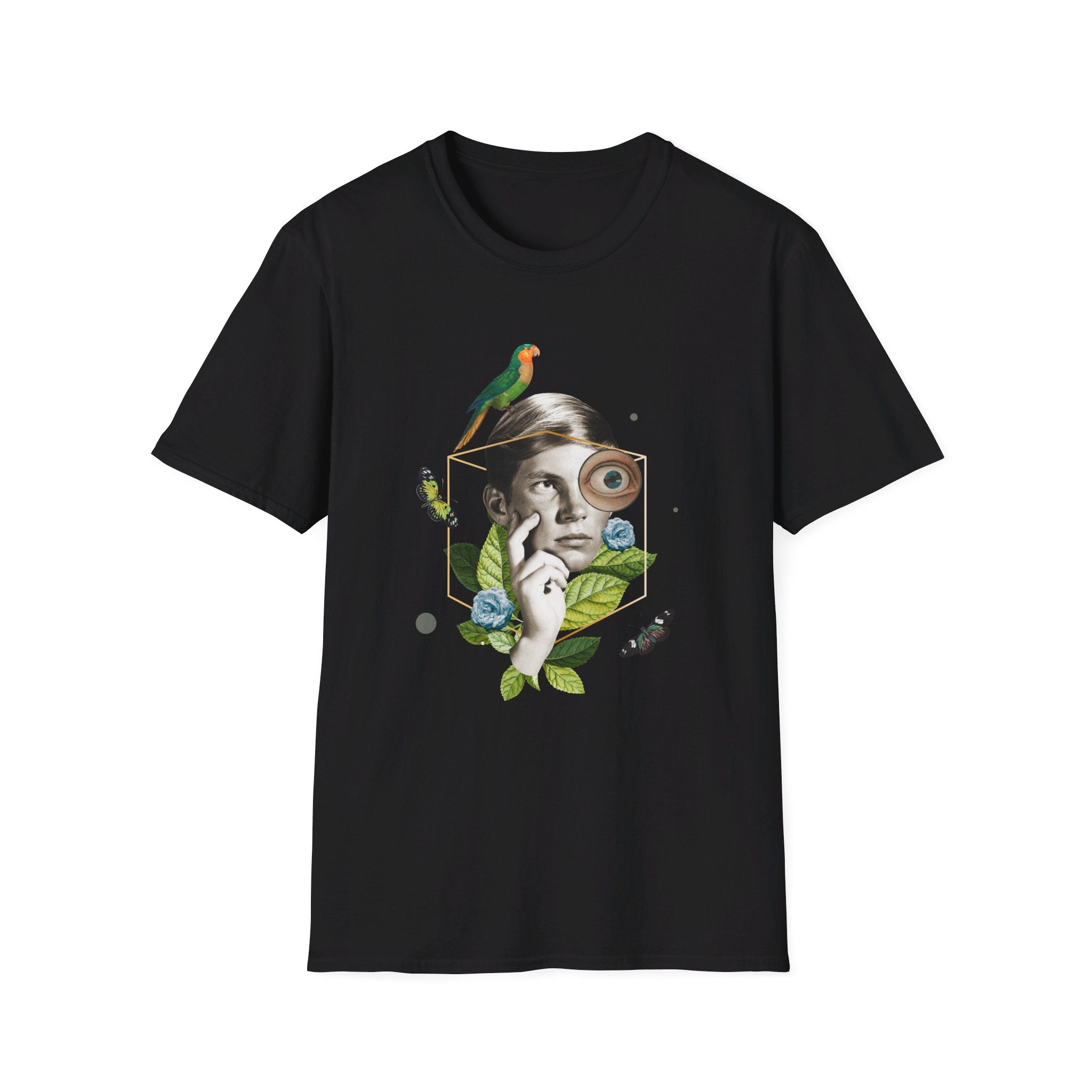 Parrot - Quirky Collage - Front Design - Premium Bio Unisex T-Shirt