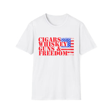 Cigars Whiskey Guns and Freedom - American Patriots - Unisex T-Shirt