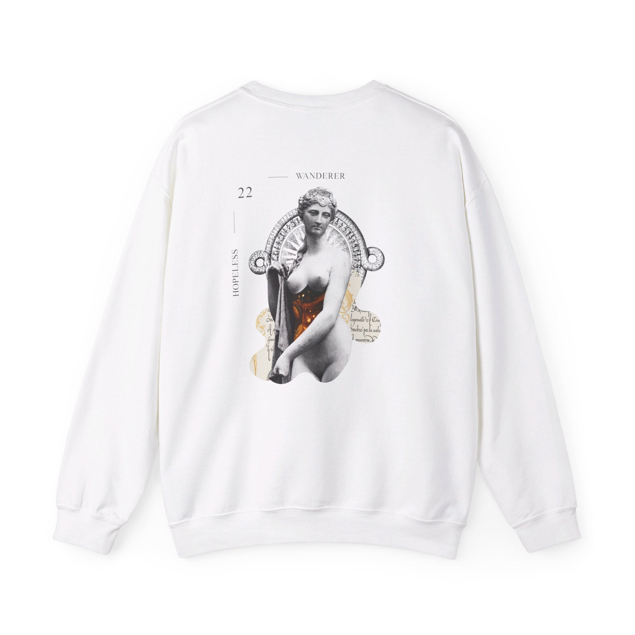 Hopeless Wanderer - Modern Collage - Back Design - Premium Unisex Heavy Blend™ Crewneck Sweatshirt