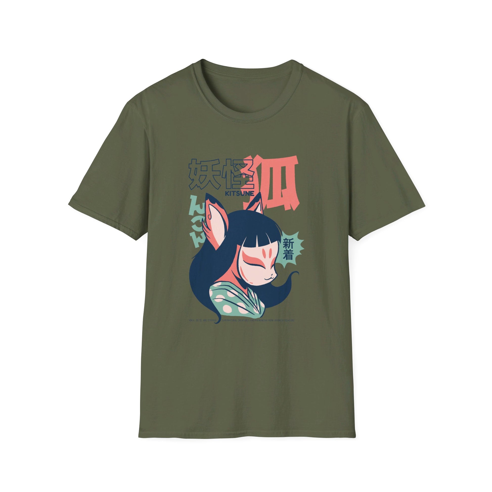 Kitsune - Japanese Yokai - Front Design - Premium Bio Unisex T-Shirt - Pure Face Streetwear