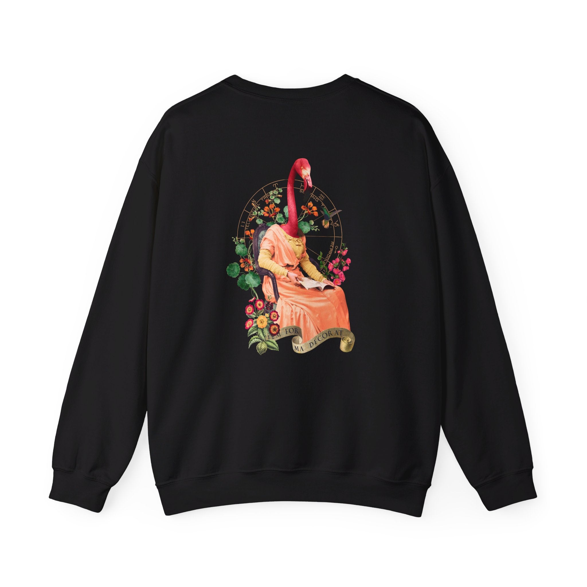 Flamingo - Animal Human - Back Design - Premium Unisex Heavy Blend™ Crewneck Sweatshirt