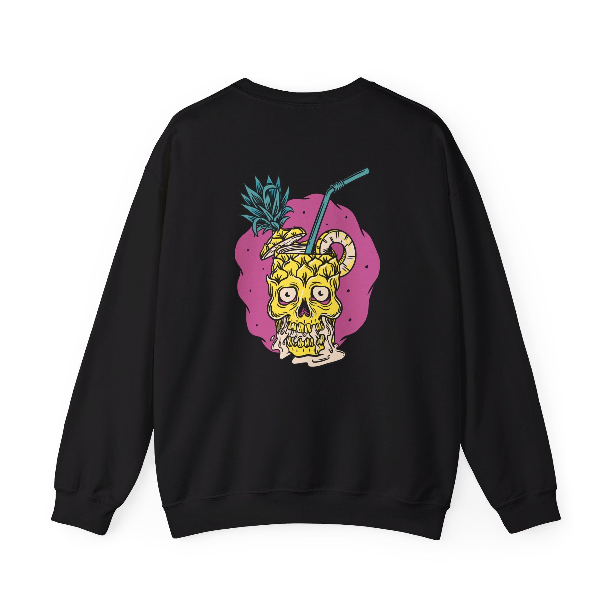 Pineapple Skull - Summer Skulls - Back Design - Premium Unisex Heavy Blend™ Crewneck Sweatshirt