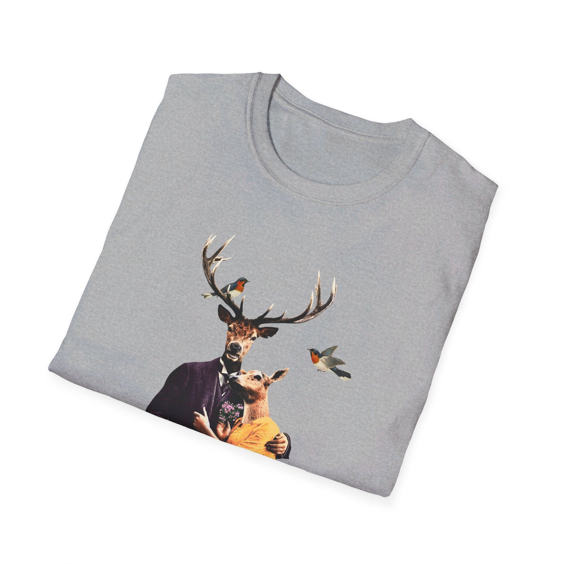 Deers Love - Animal Human - Front Design - Premium Bio Unisex T-Shirt - Pure Face Streetwear