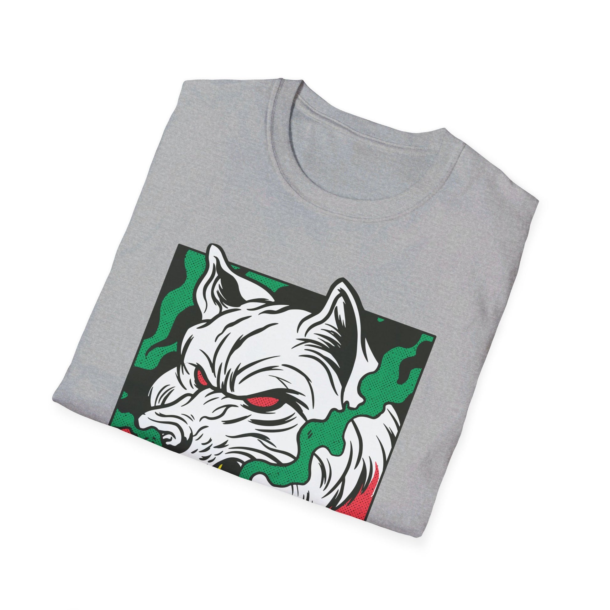 Smoking Wolf - Comic Mafia - Front Design - Premium Bio Unisex T-Shirt - Pure Face Streetwear