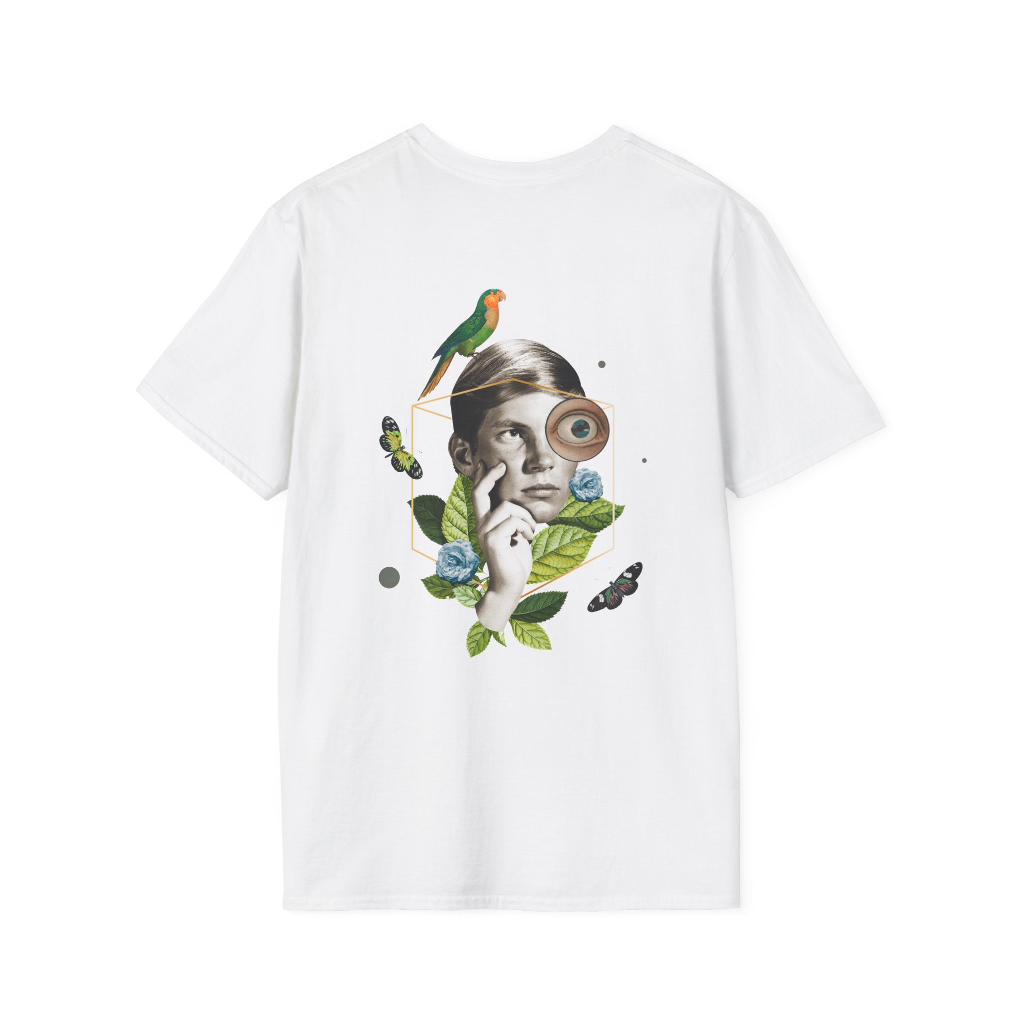 Parrot - Quirky Collage - Unisex T-Shirt - Back Print