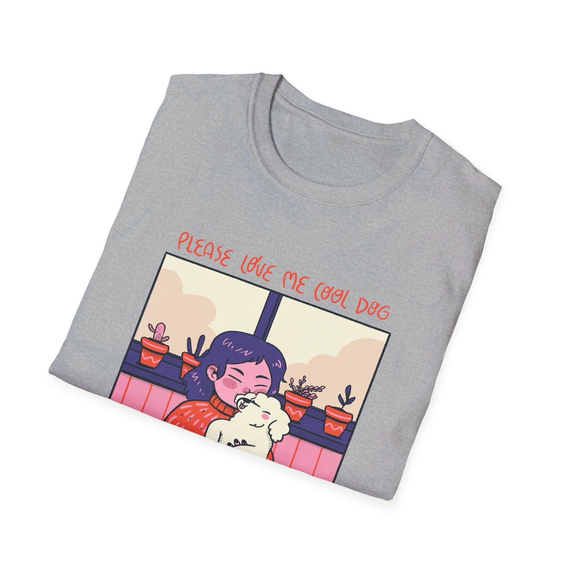 Girl and Dog cozy - Cozy at Home - Front Design - Premium Bio Unisex T-Shirt - Pure Face Streetwear