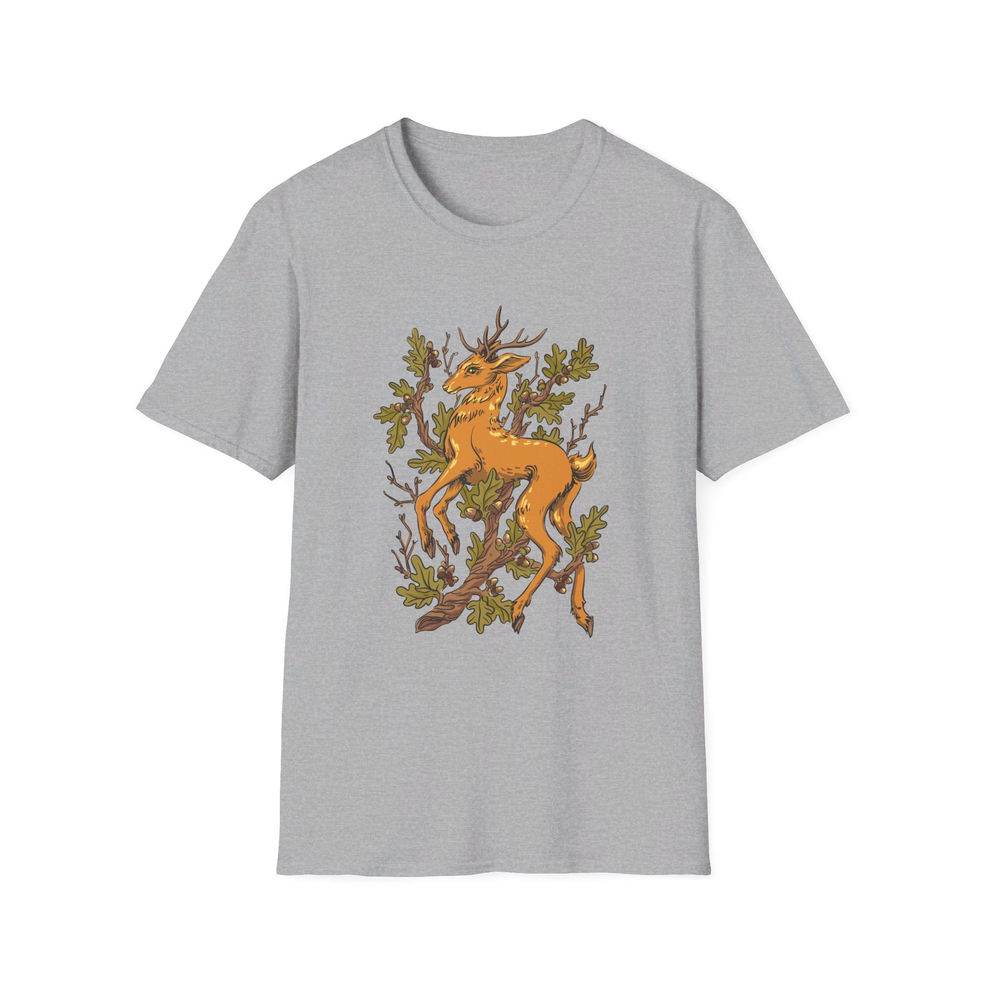 Deer Oak - Animals In Nature - Front Design - Premium Bio Unisex T-Shirt - Pure Face Streetwear