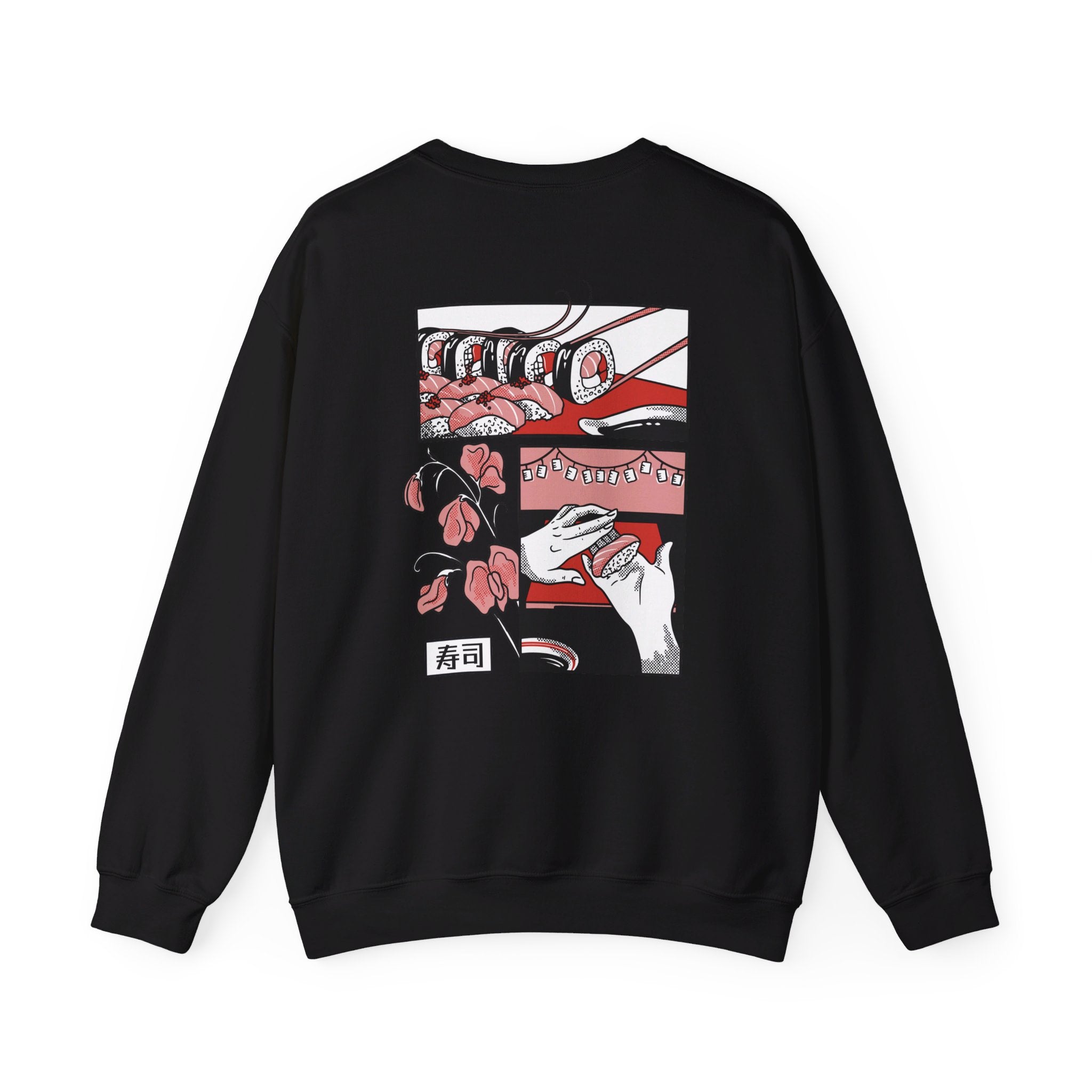 Japanese Sushi Food - Slice of Life - Back Design - Premium Unisex Heavy Blend™ Crewneck Sweatshirt